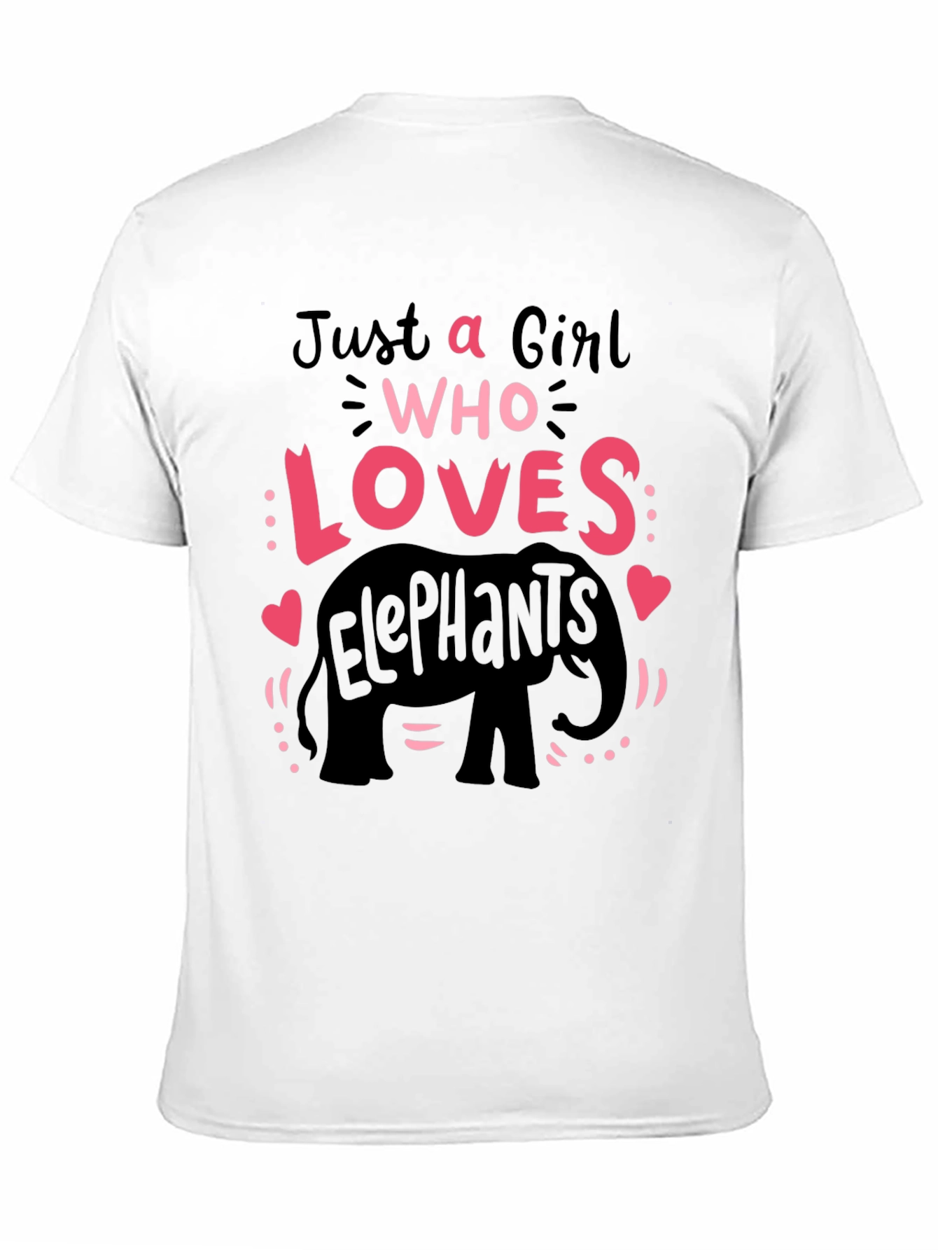 Girl Who Loves Elephants T-Shirt Cute Animal Tee