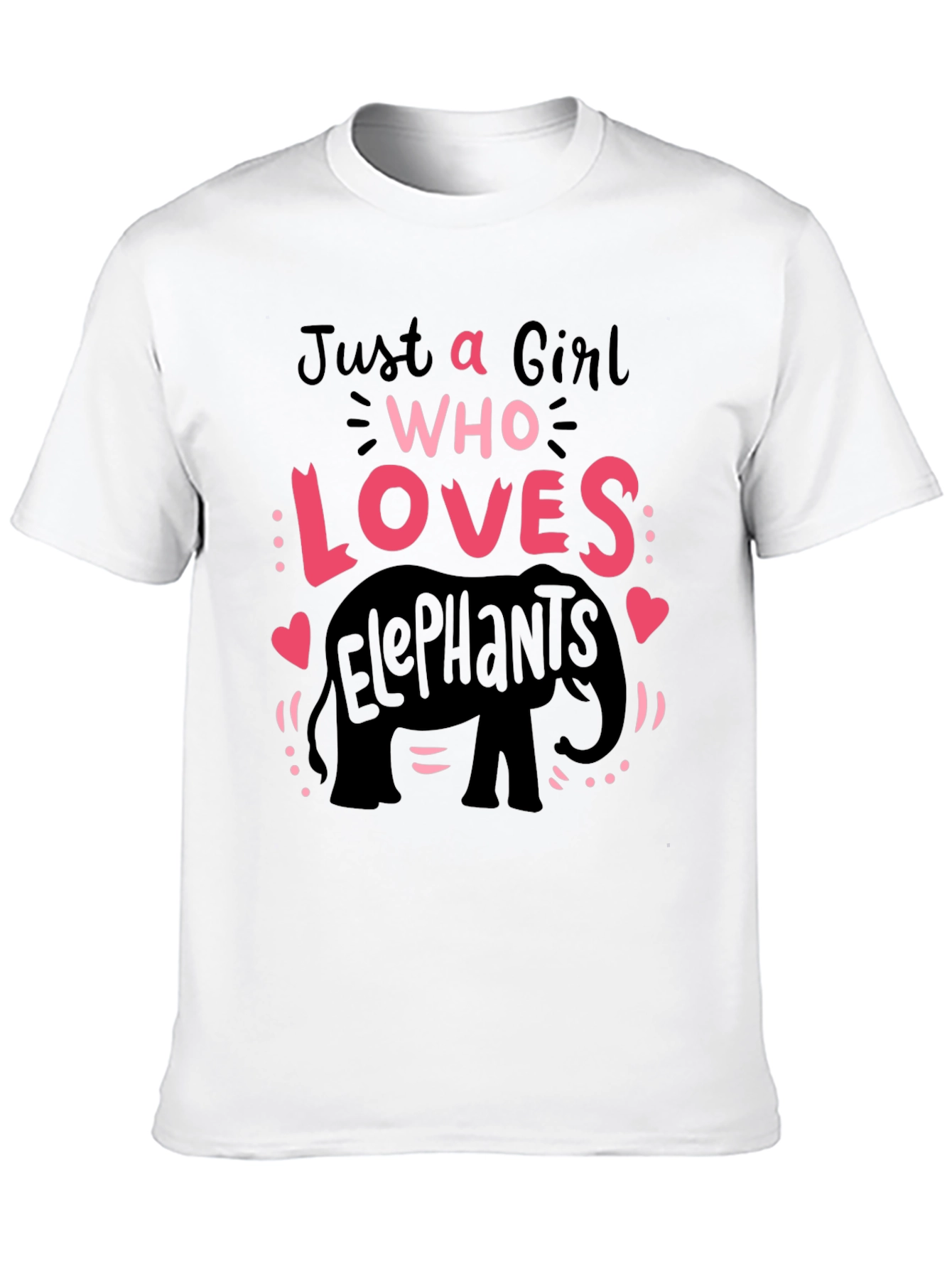 Girl Who Loves Elephants T-Shirt Cute Animal Tee