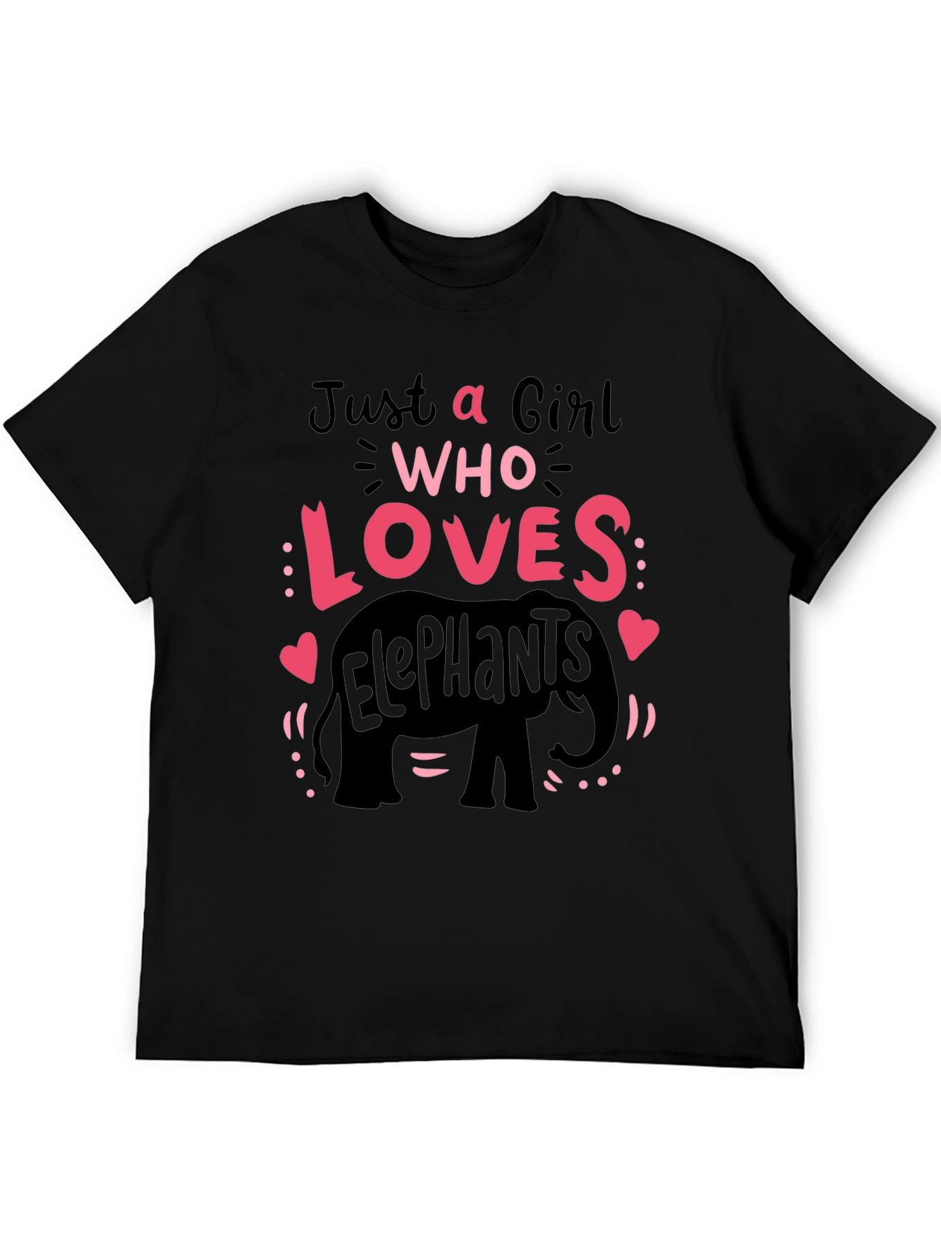 Girl Who Loves Elephants T-Shirt Cute Animal Tee
