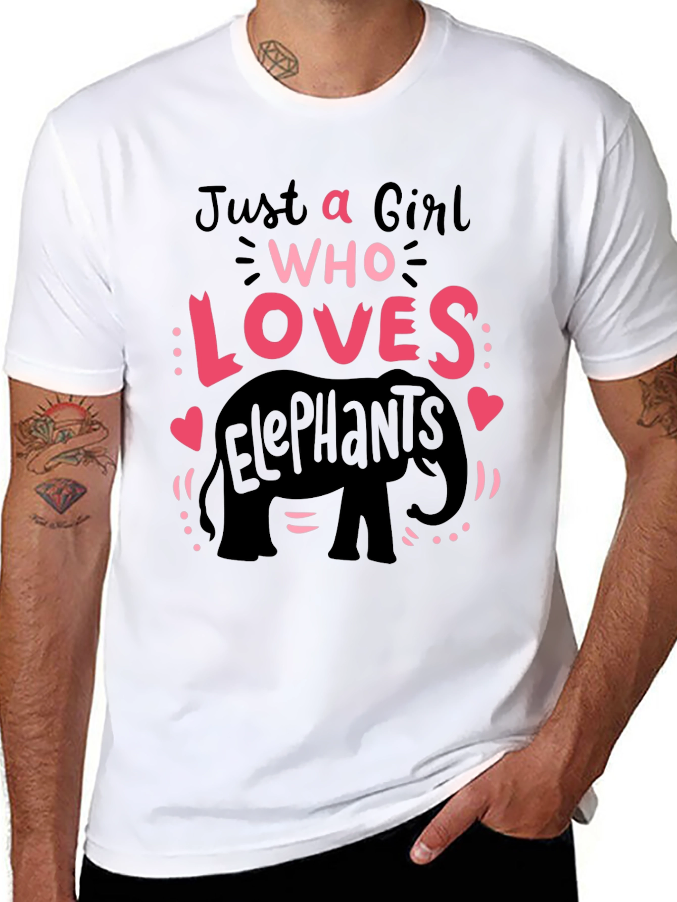 Girl Who Loves Elephants T-Shirt Cute Animal Tee