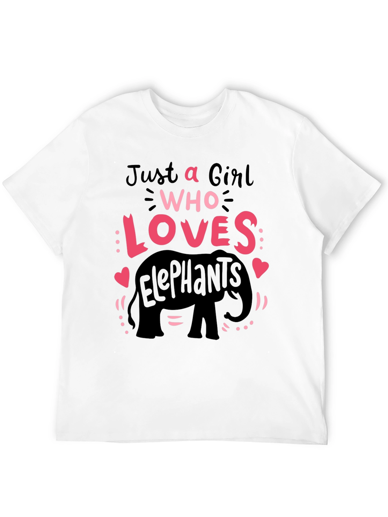 Girl Who Loves Elephants T-Shirt Cute Animal Tee