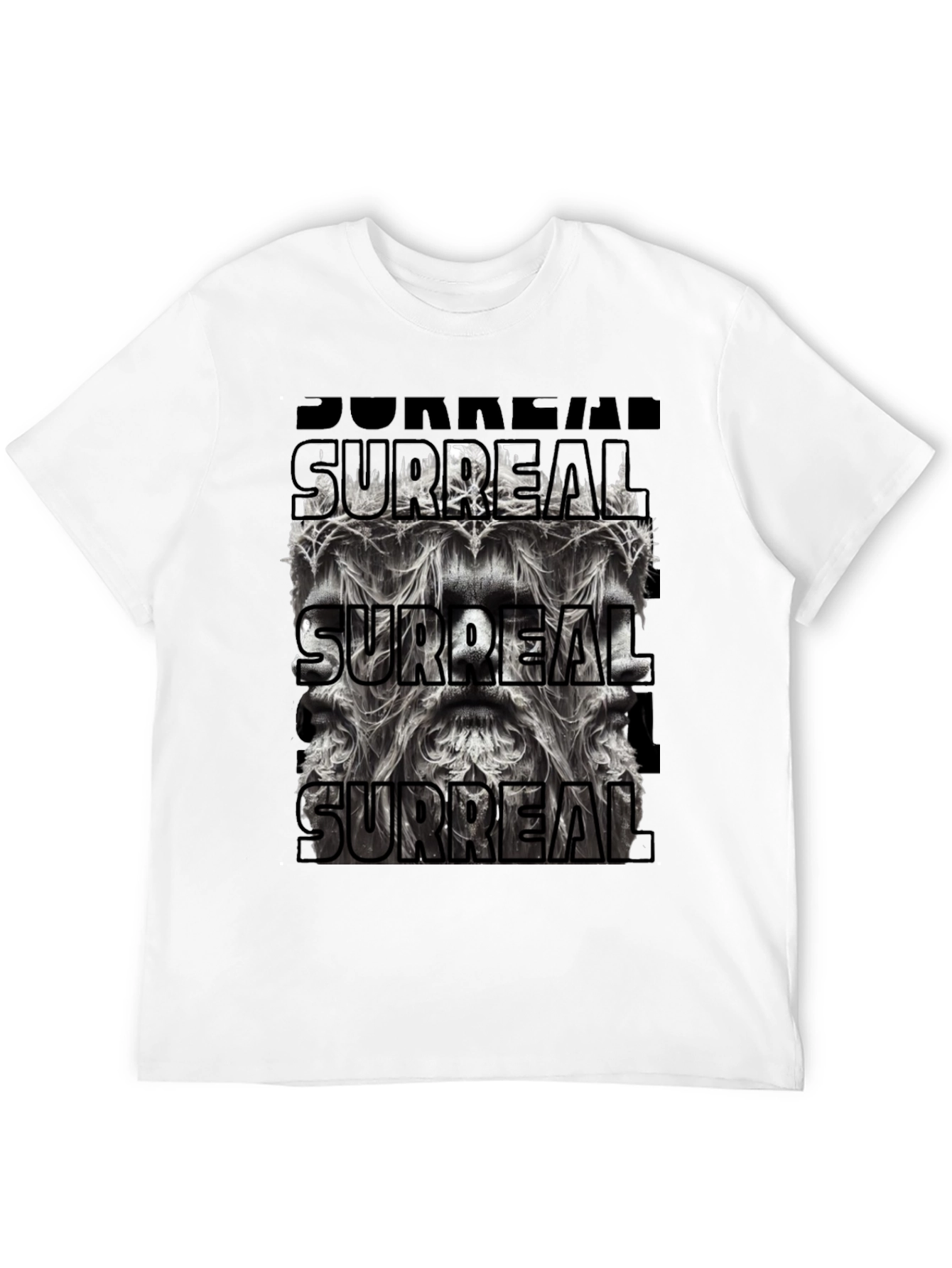 Surreal Graphic Print Black T-Shirt