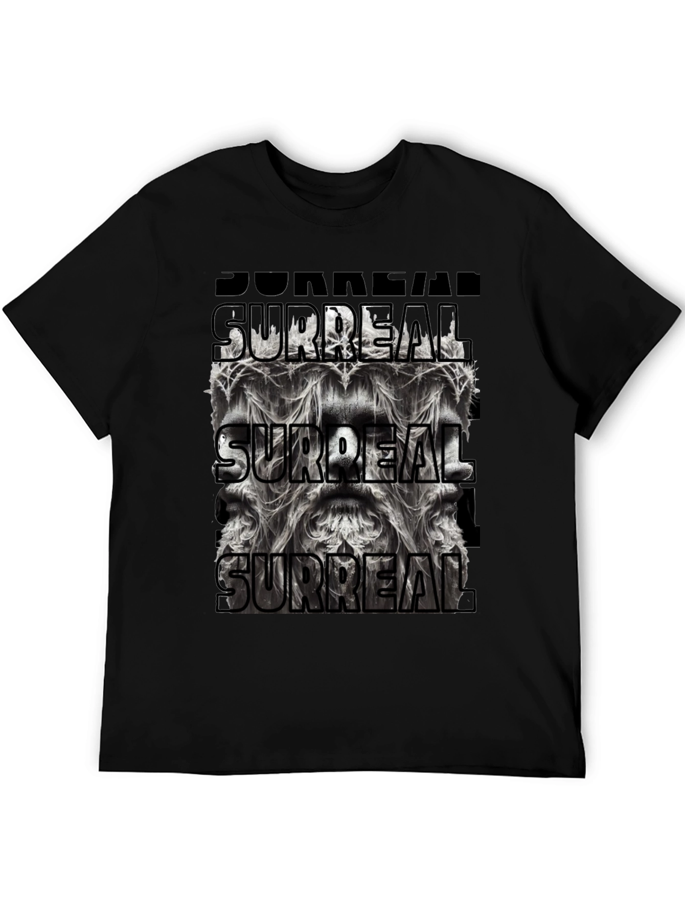 Surreal Graphic Print Black T-Shirt