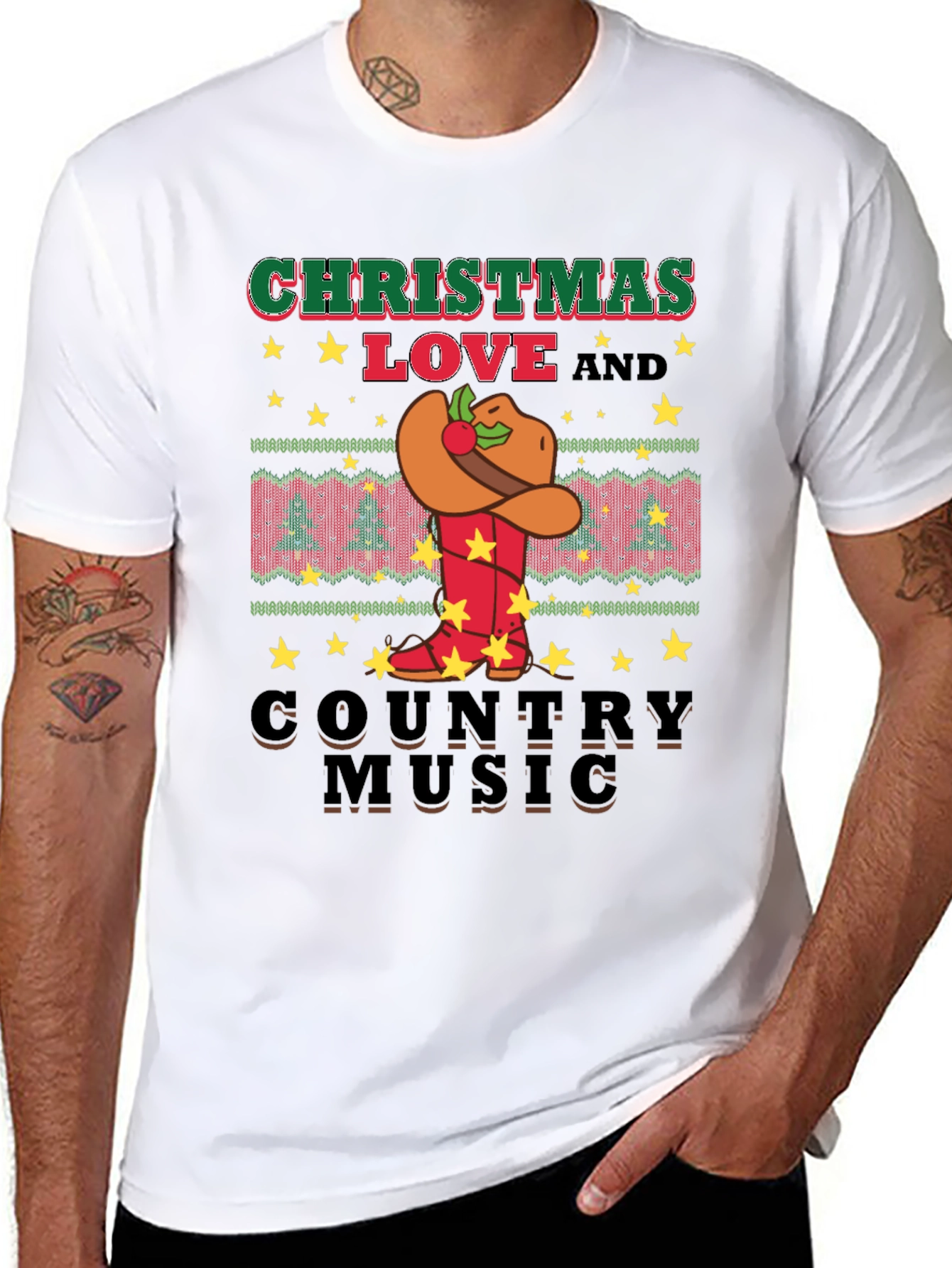 Christmas Love Country Music Graphic Tee