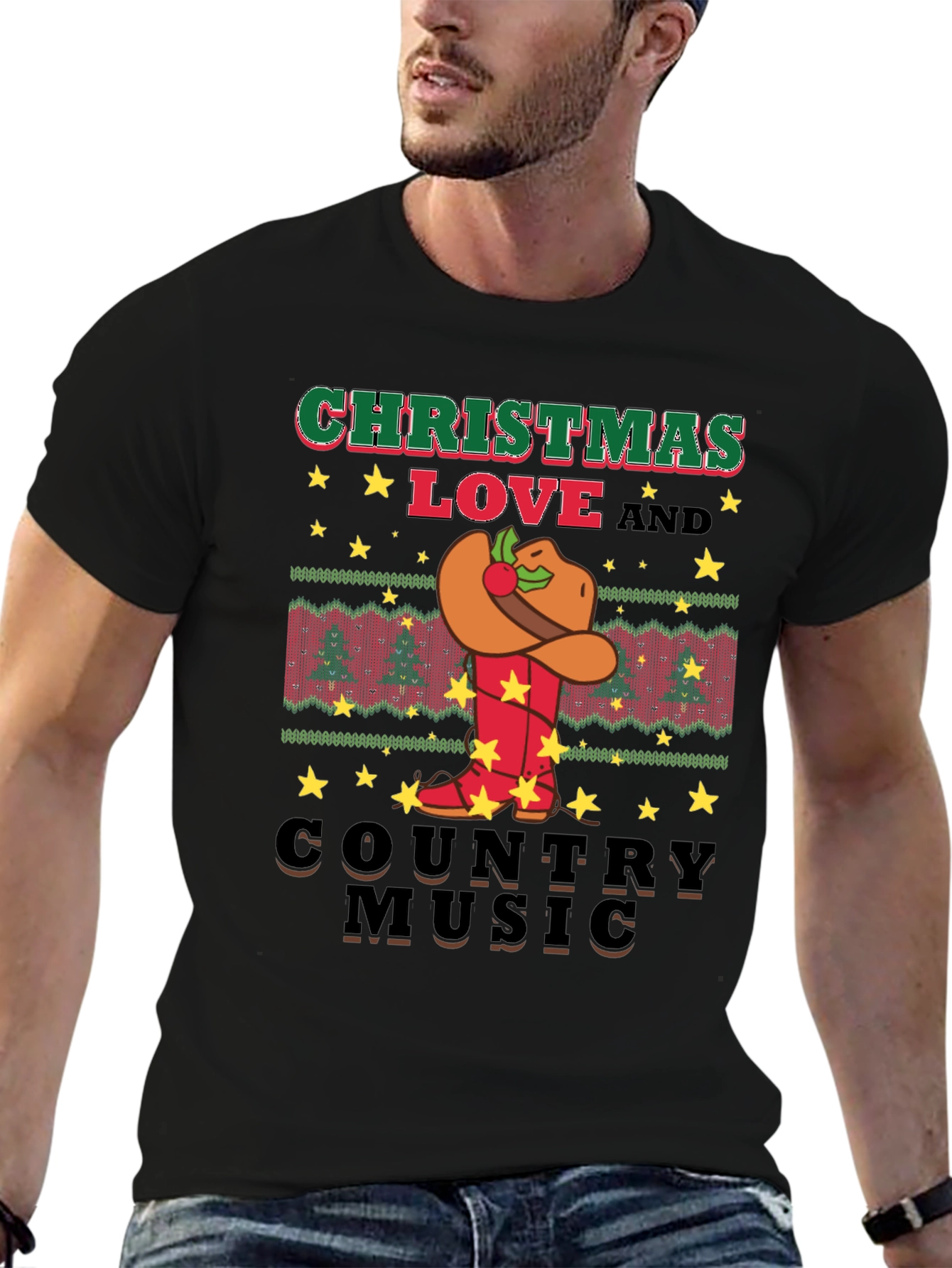 Christmas Love Country Music Graphic Tee