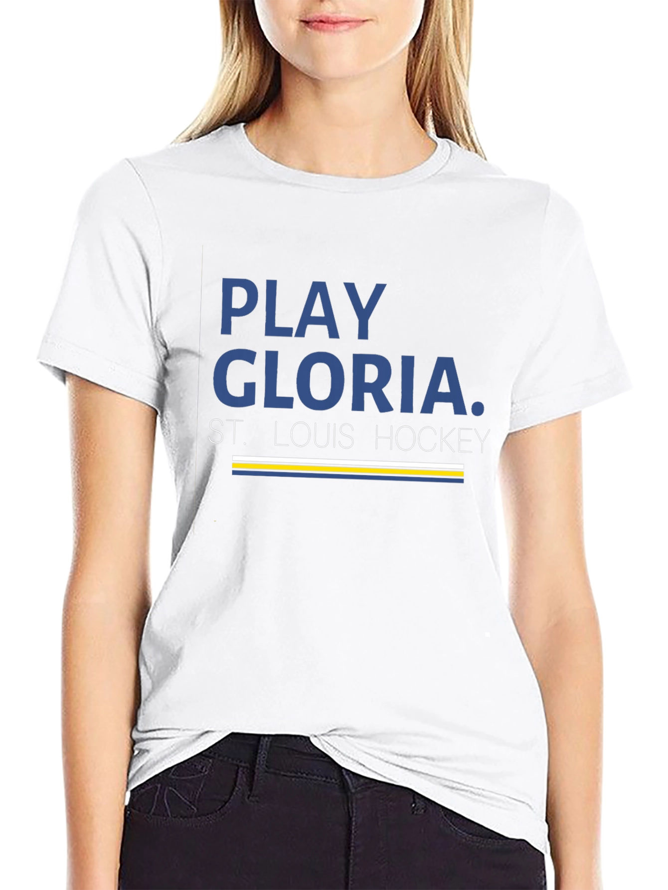 Play Gloria St. Louis Hockey Black T-Shirt