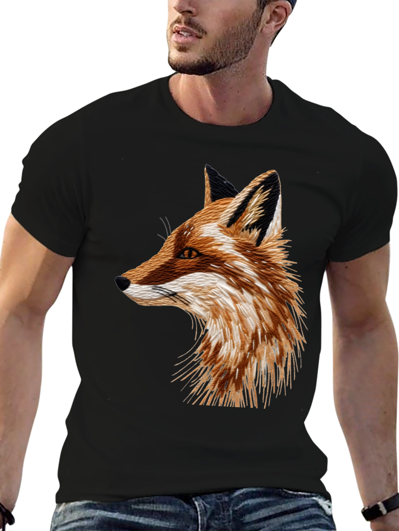 Fox Graphic Black T-Shirt - Mens Fashion Tee