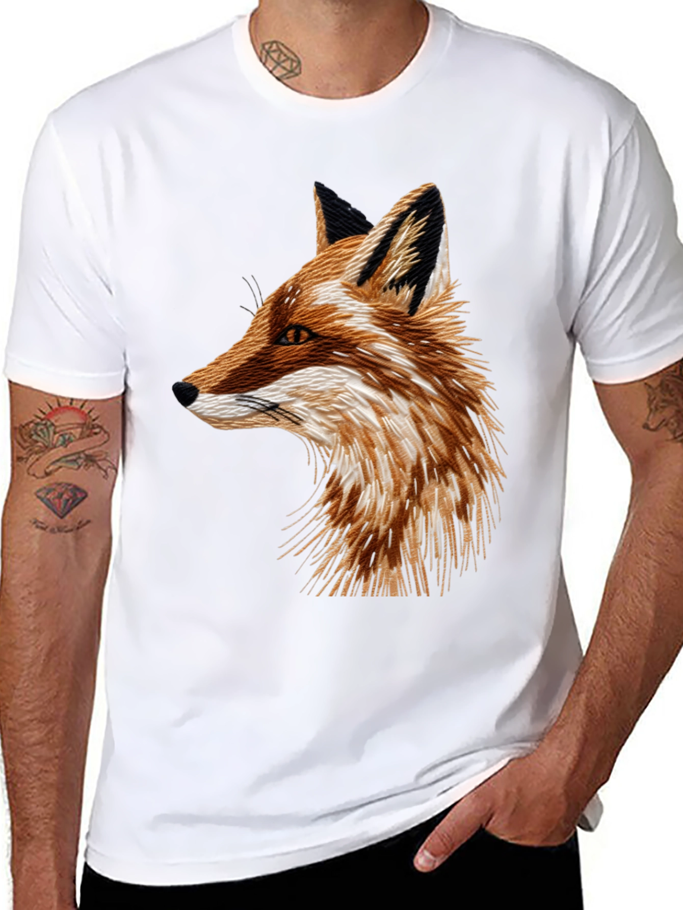 Fox Graphic Black T-Shirt - Mens Fashion Tee