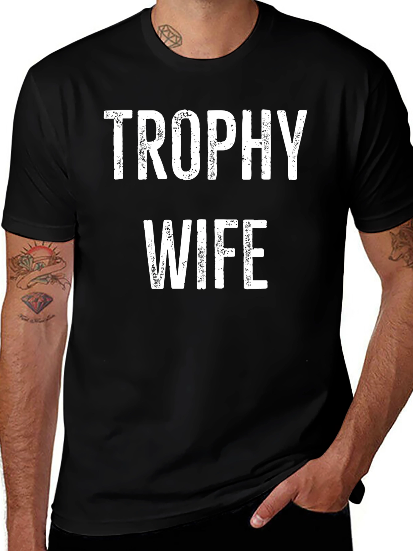 Trophy Wife Graphic Tee - Black Cotton