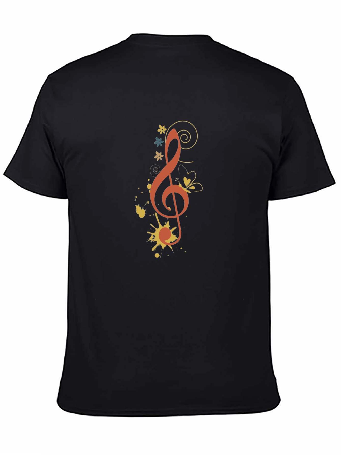 Musical Treble Clef Graphic Tee - Black