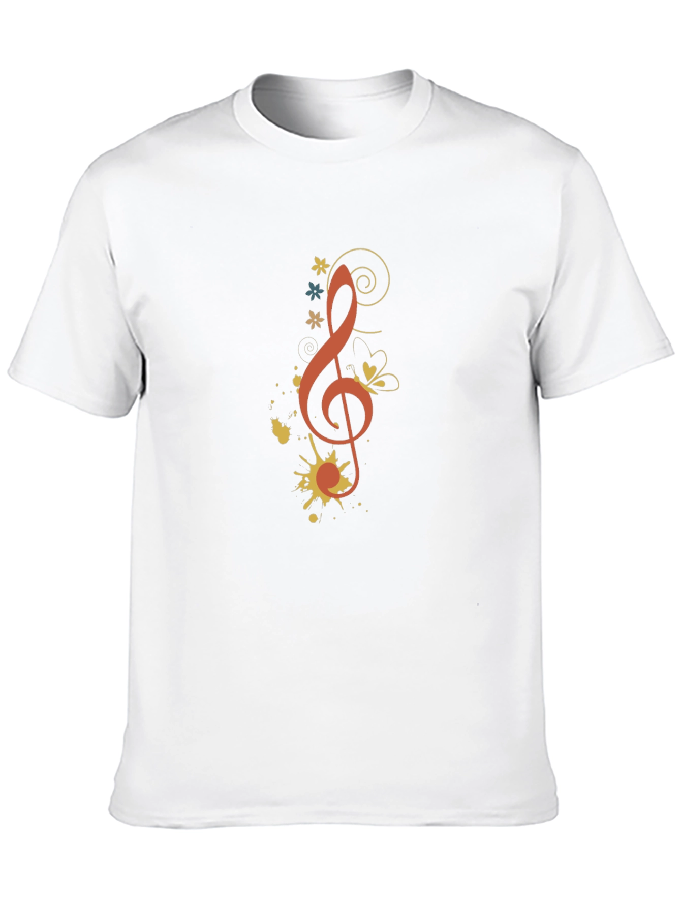 Musical Treble Clef Graphic Tee - Black