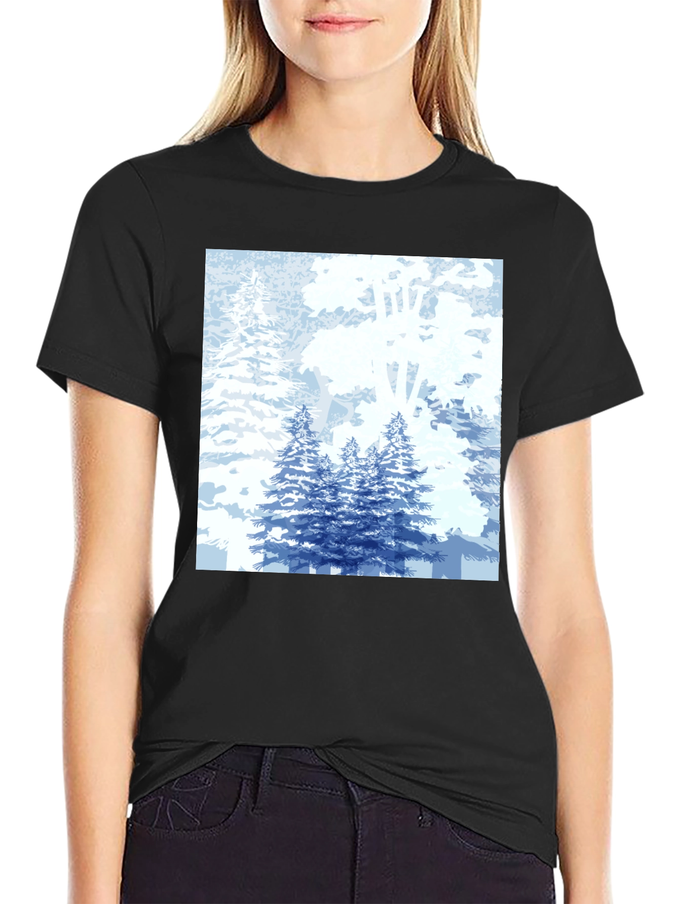Winter Forest Graphic Tee - Classic Black T-Shirt
