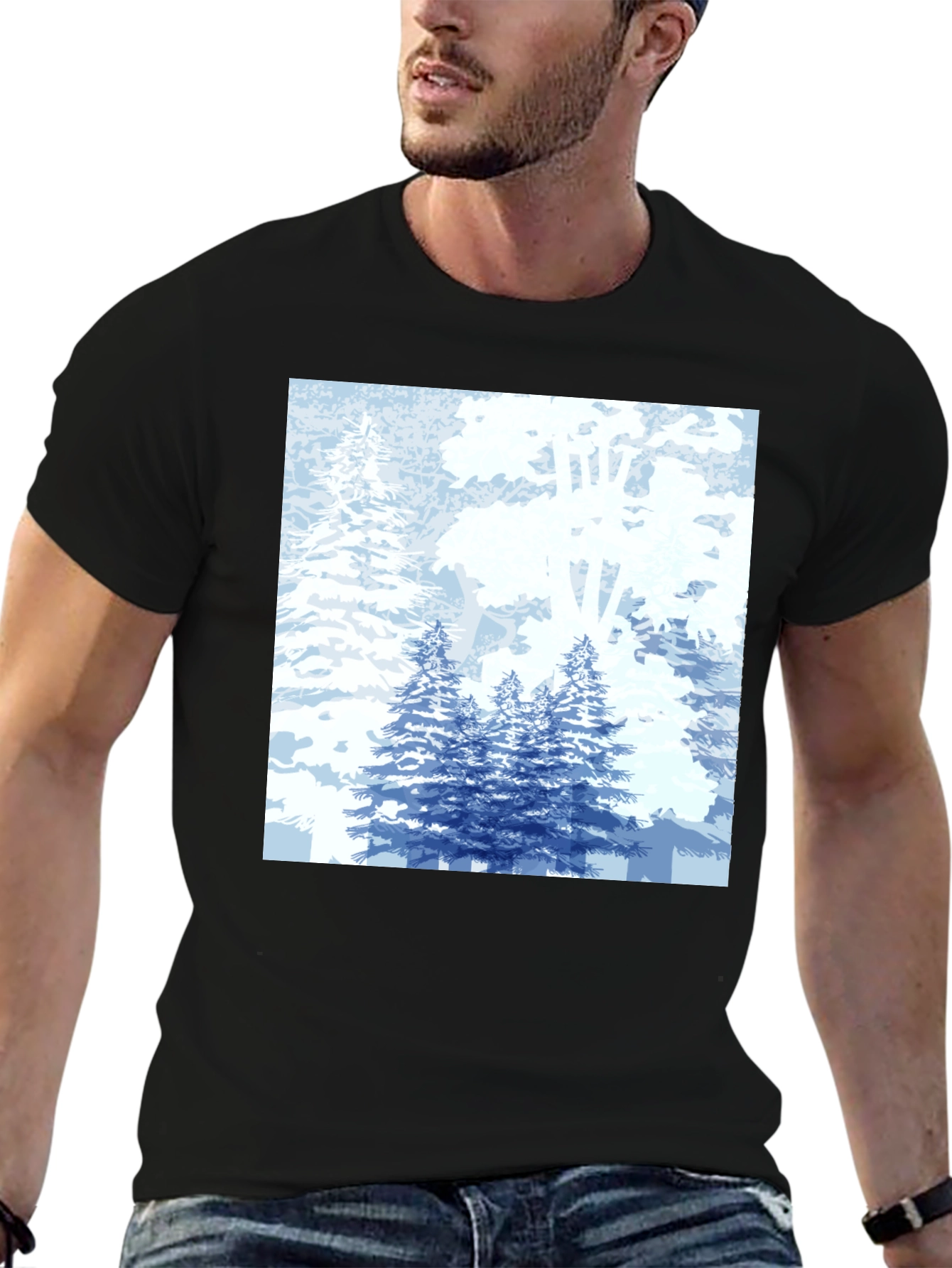 Winter Forest Graphic Tee - Classic Black T-Shirt