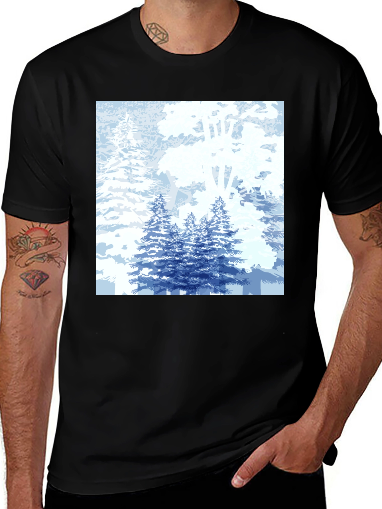 Winter Forest Graphic Tee - Classic Black T-Shirt
