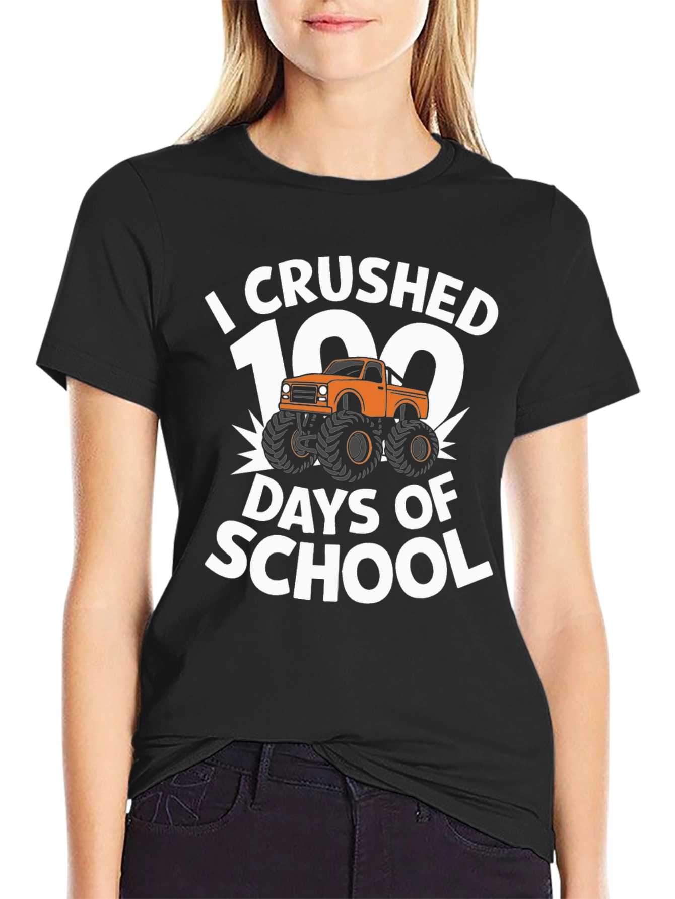 I Crushed 100 Days of School Monster Truck T-Shirt