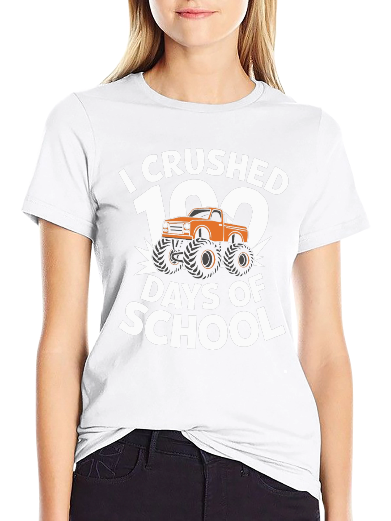 I Crushed 100 Days of School Monster Truck T-Shirt