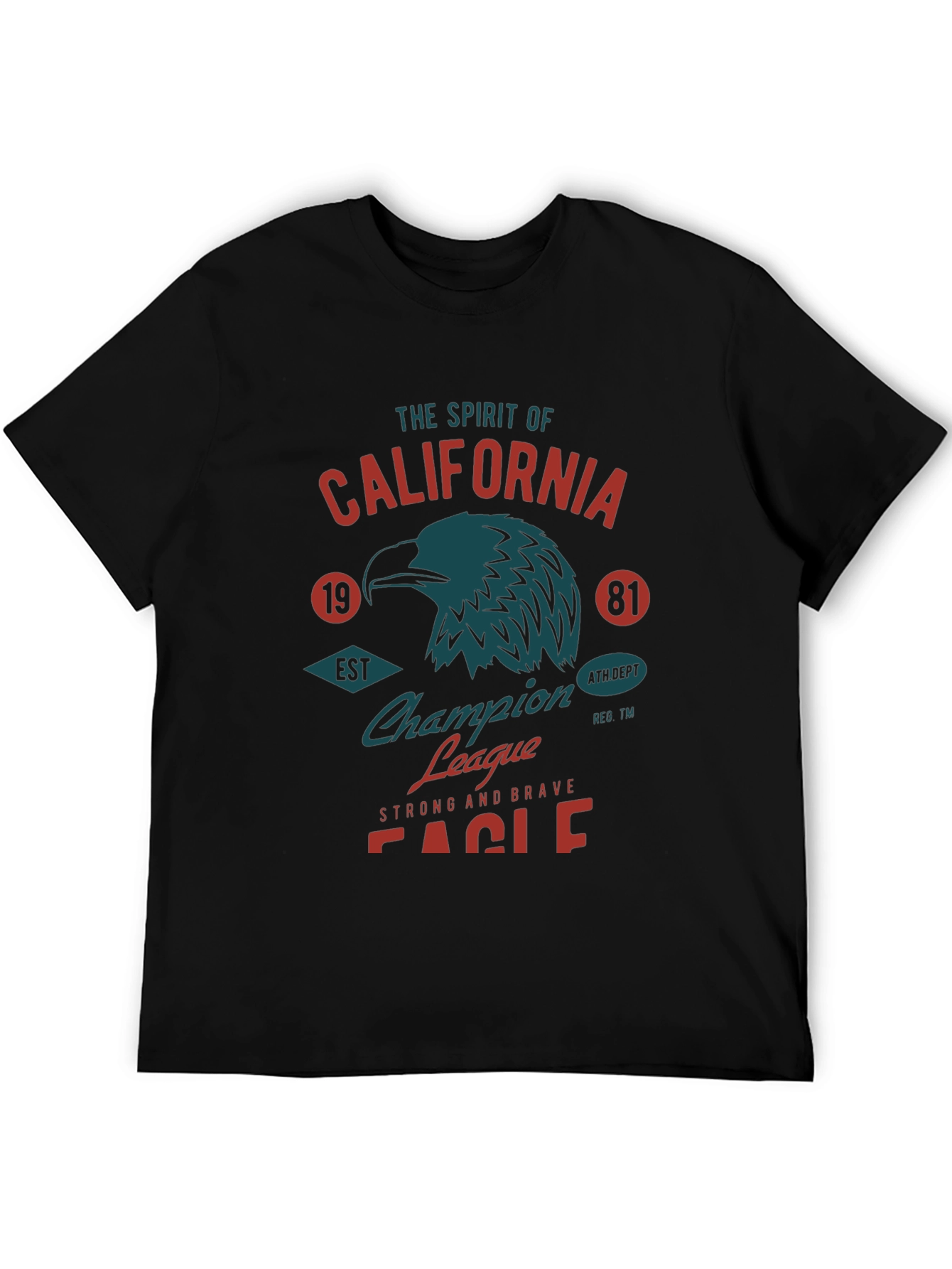 California Eagle Graphic Tee - Black Cotton T-Shirt