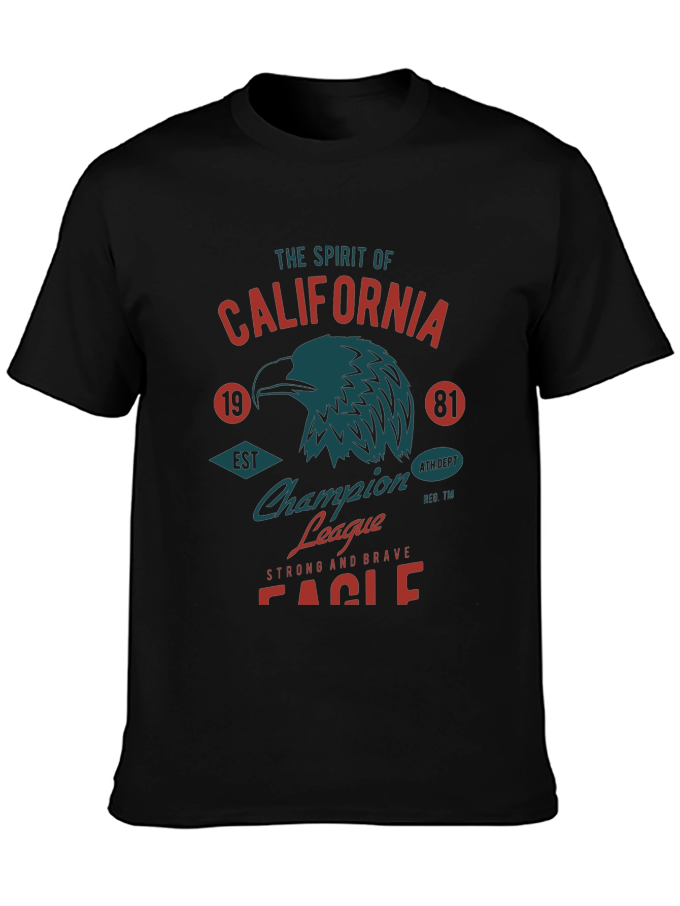 California Eagle Graphic Tee - Black Cotton T-Shirt