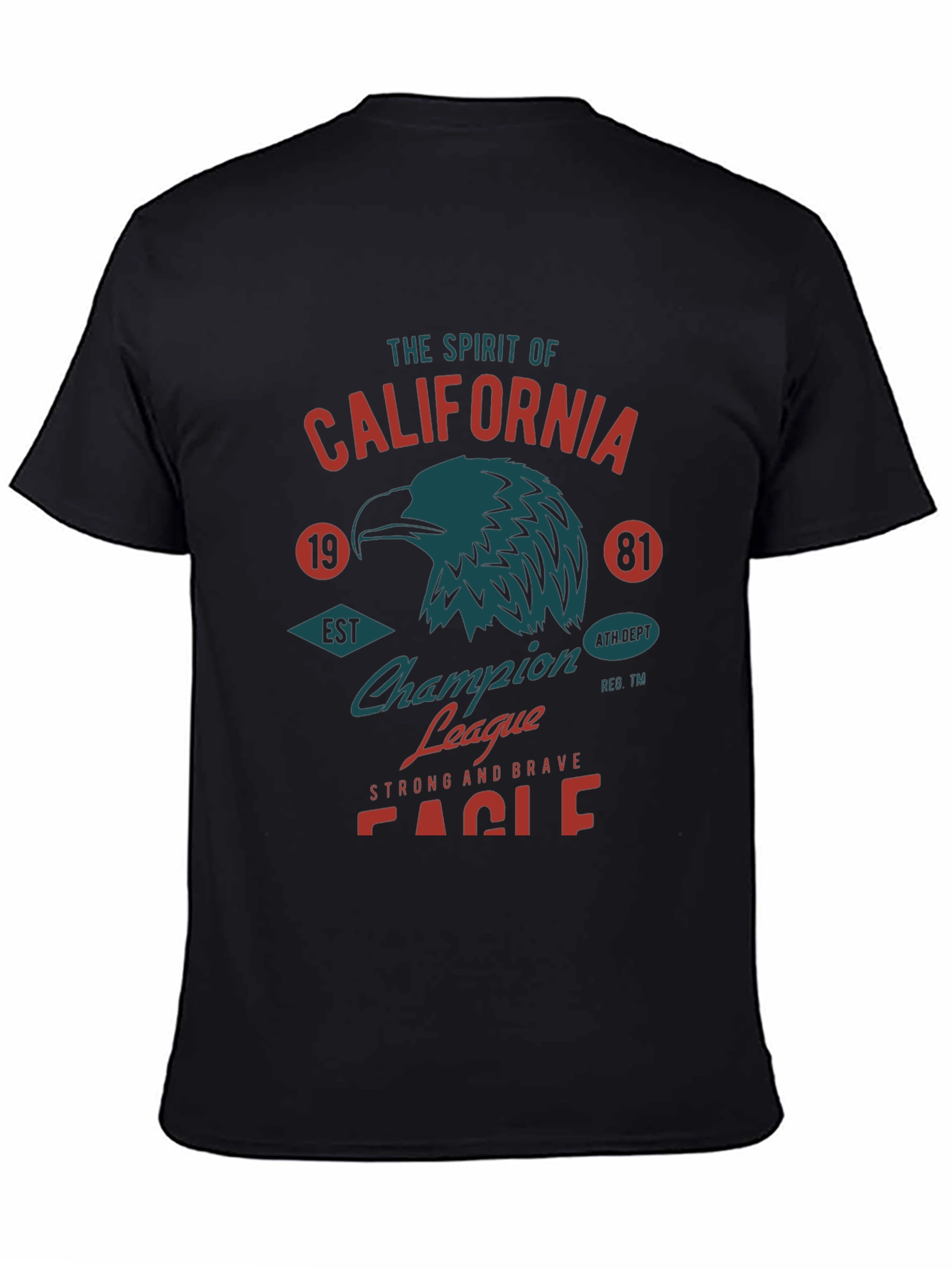 California Eagle Graphic Tee - Black Cotton T-Shirt