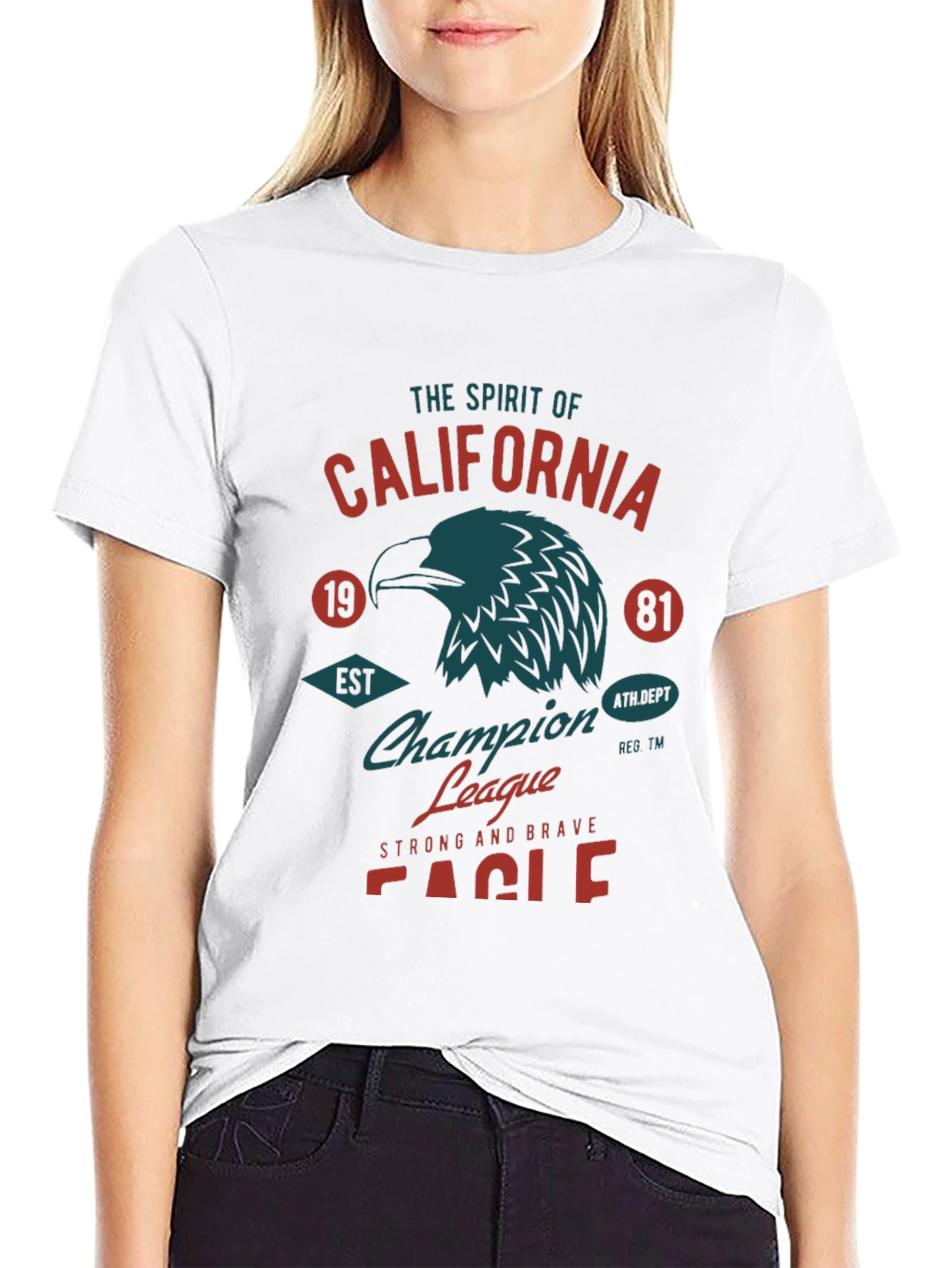 California Eagle Graphic Tee - Black Cotton T-Shirt