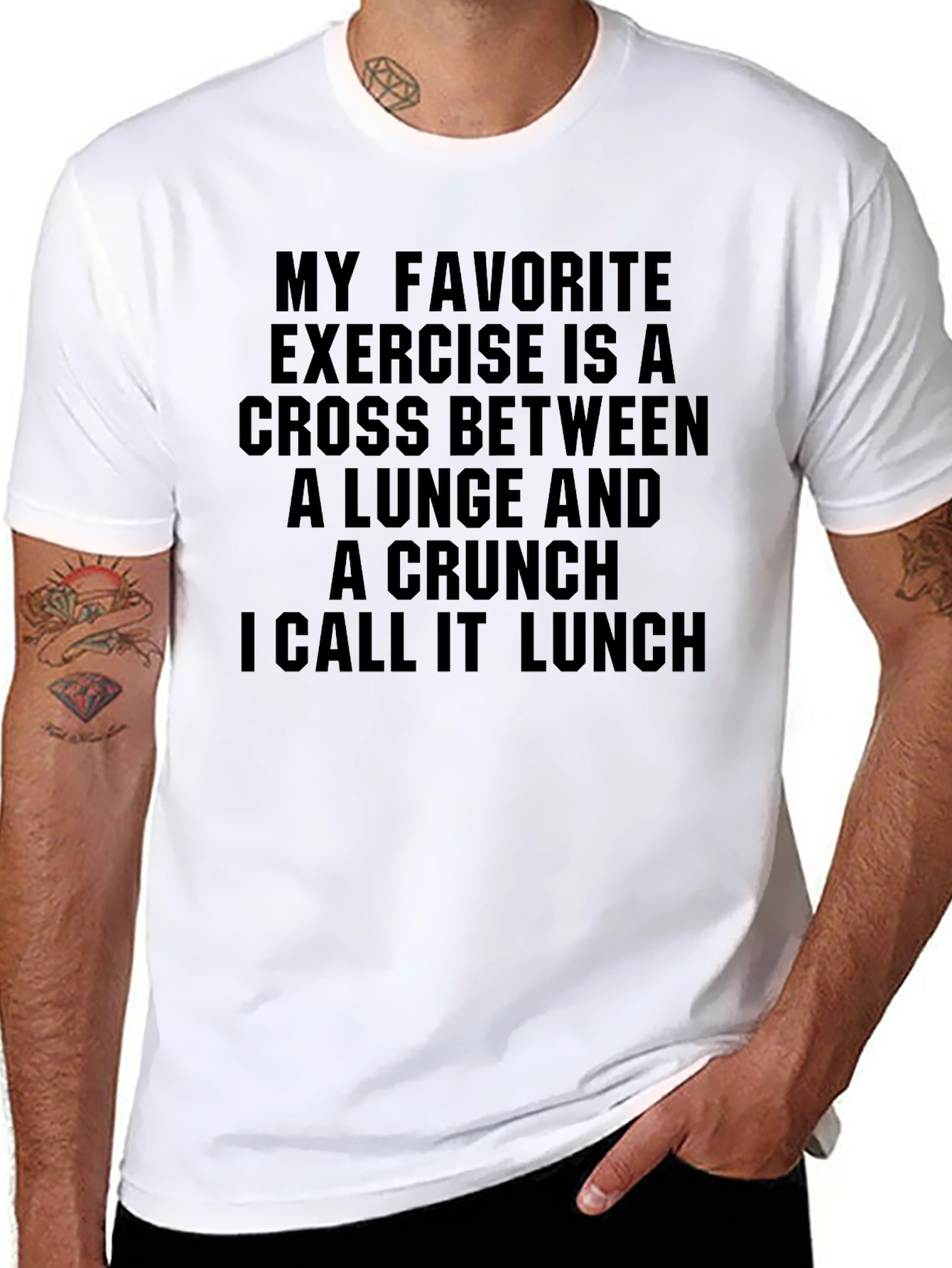Funny Exercise Lunch T-Shirt - Gym Workout Tee