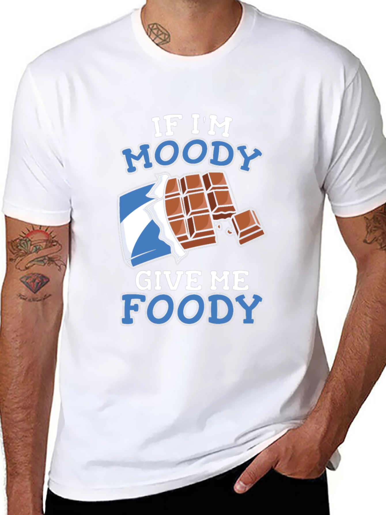 If Im Moody Give Me Foody Black T-Shirt