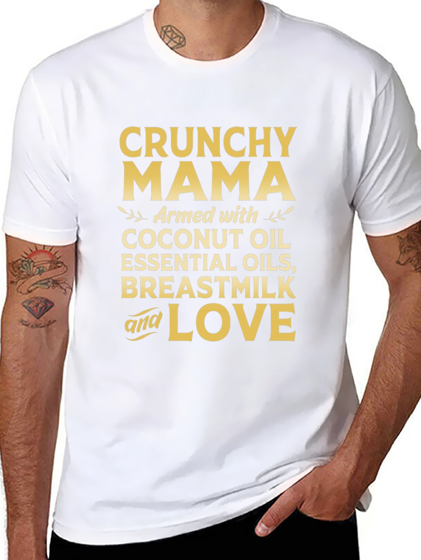 Crunchy Mama T-Shirt: Coconut Oil Breastmilk & Love