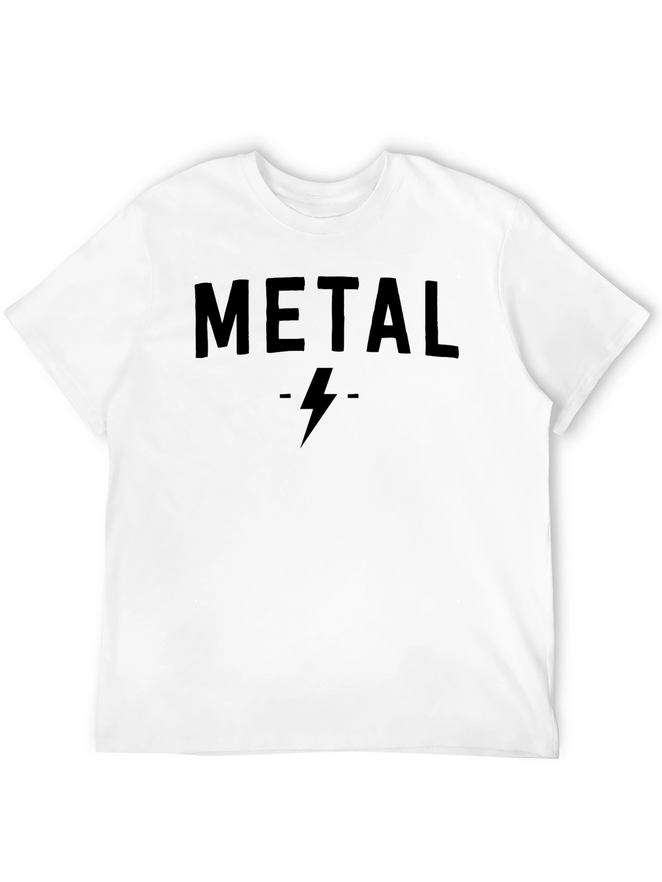 Metal Lightning Bolt Graphic Black T-Shirt
