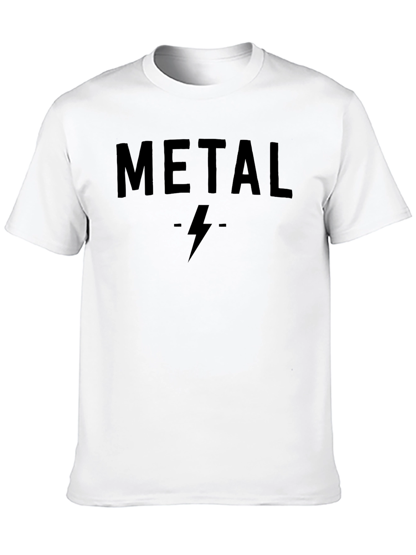 Metal Lightning Bolt Graphic Black T-Shirt