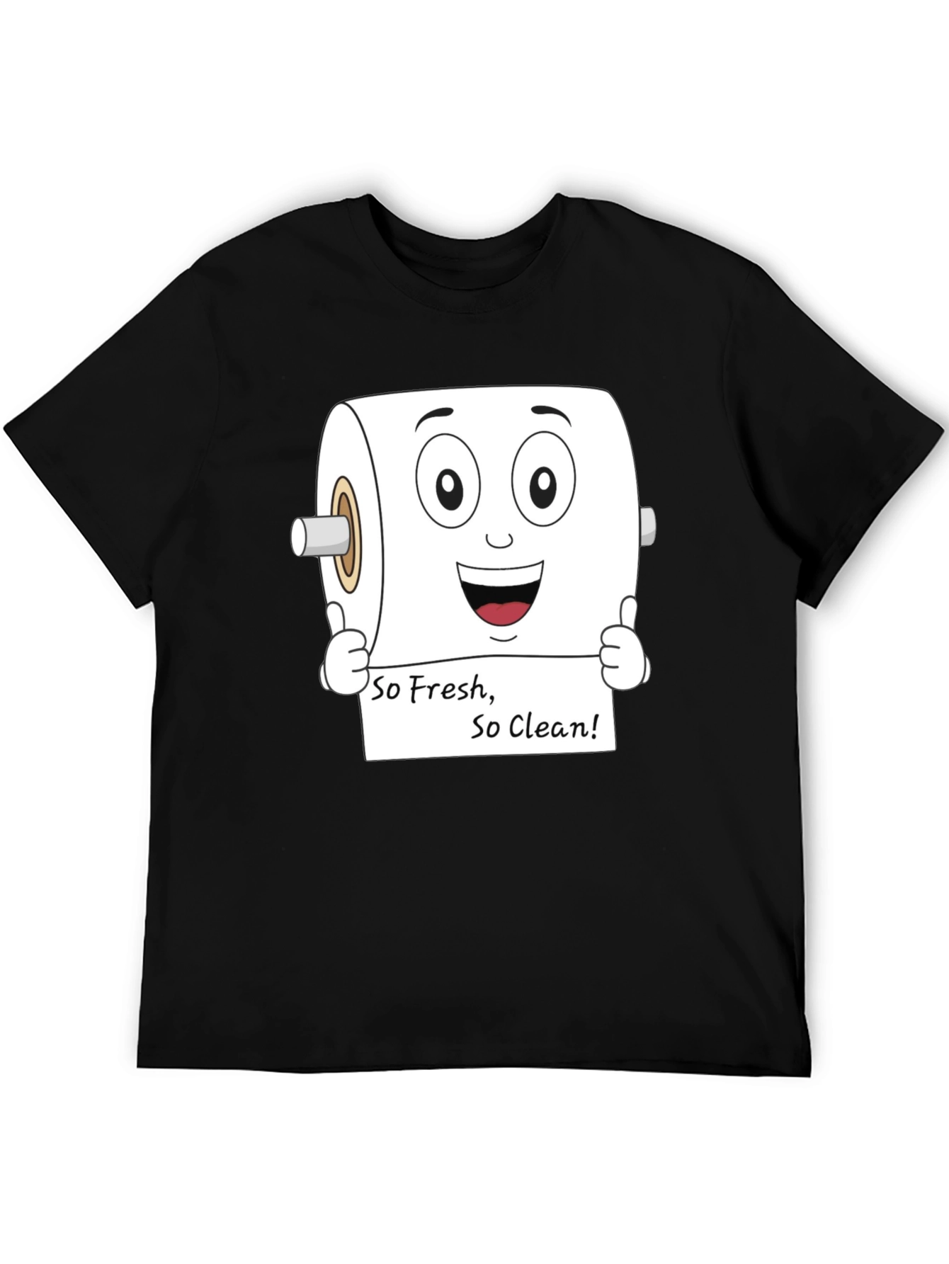 Funny Toilet Paper So Fresh Black T-Shirt