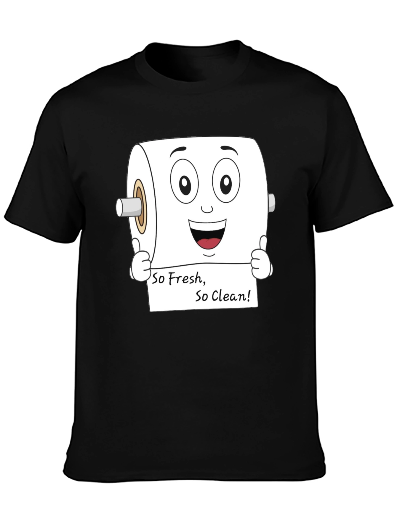 Funny Toilet Paper So Fresh Black T-Shirt