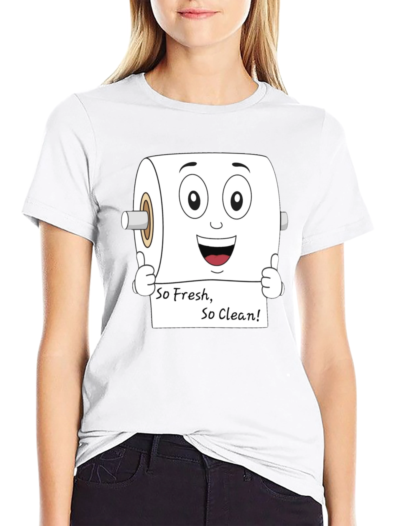 Funny Toilet Paper So Fresh Black T-Shirt