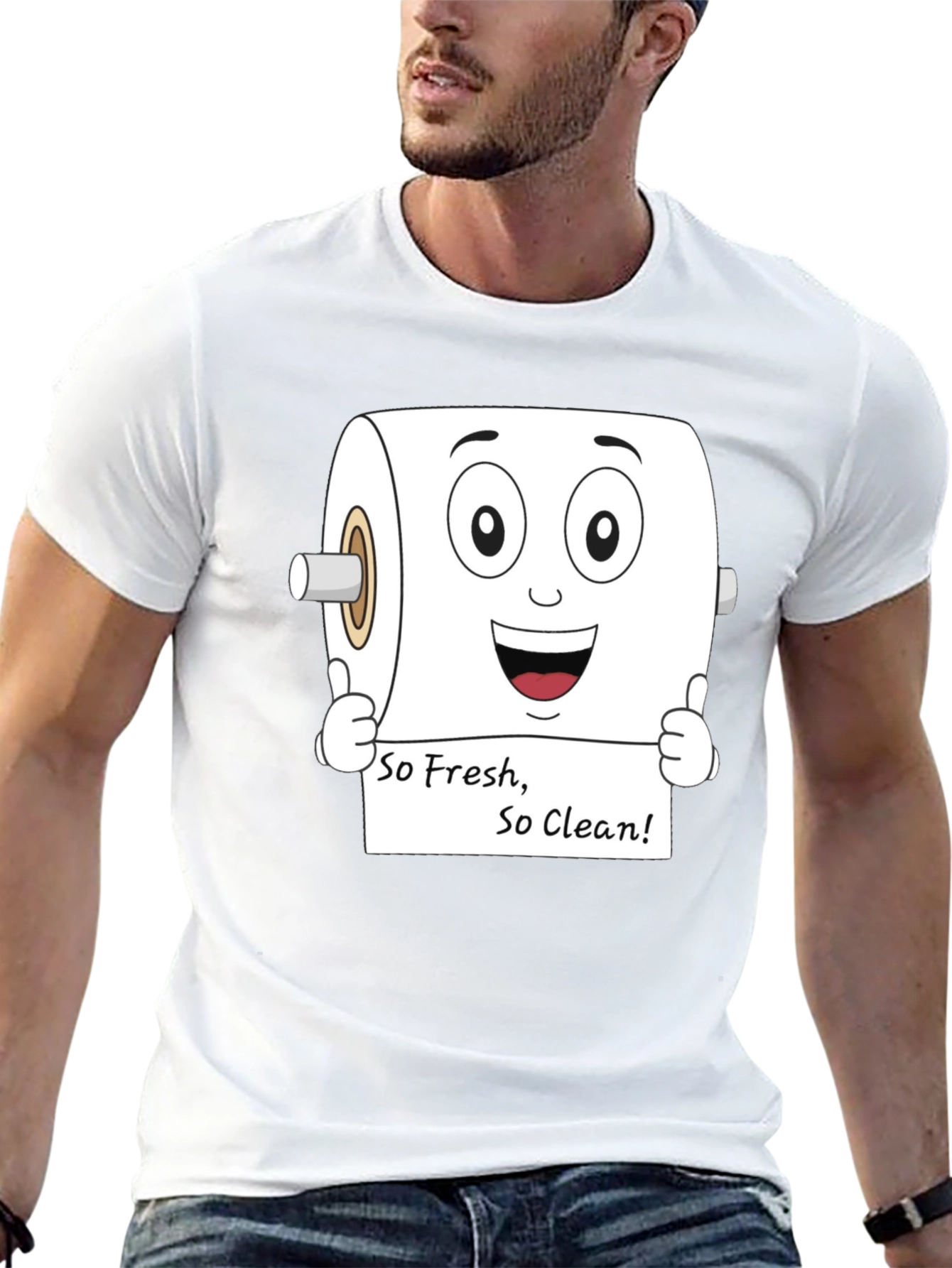 Funny Toilet Paper So Fresh Black T-Shirt
