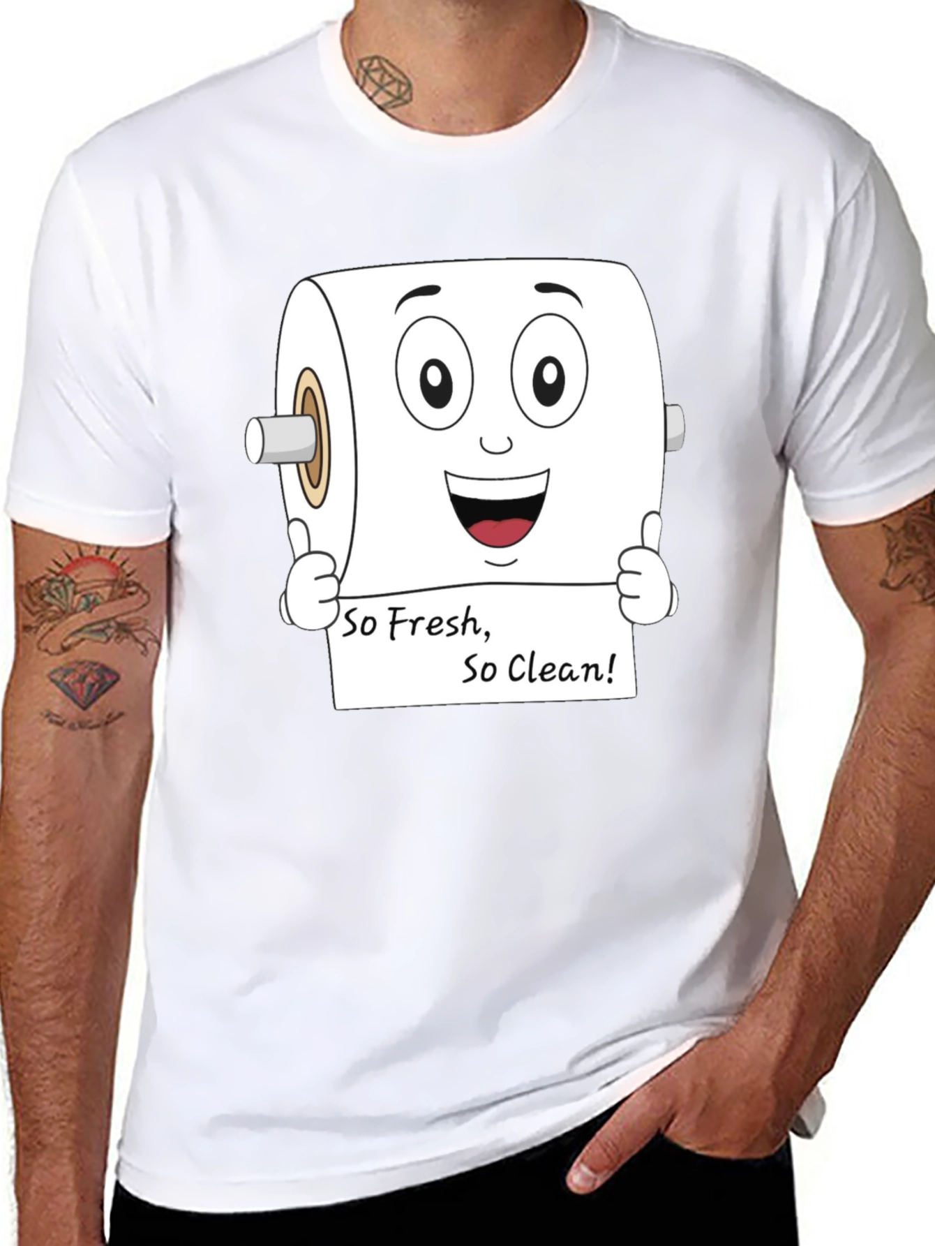 Funny Toilet Paper So Fresh Black T-Shirt