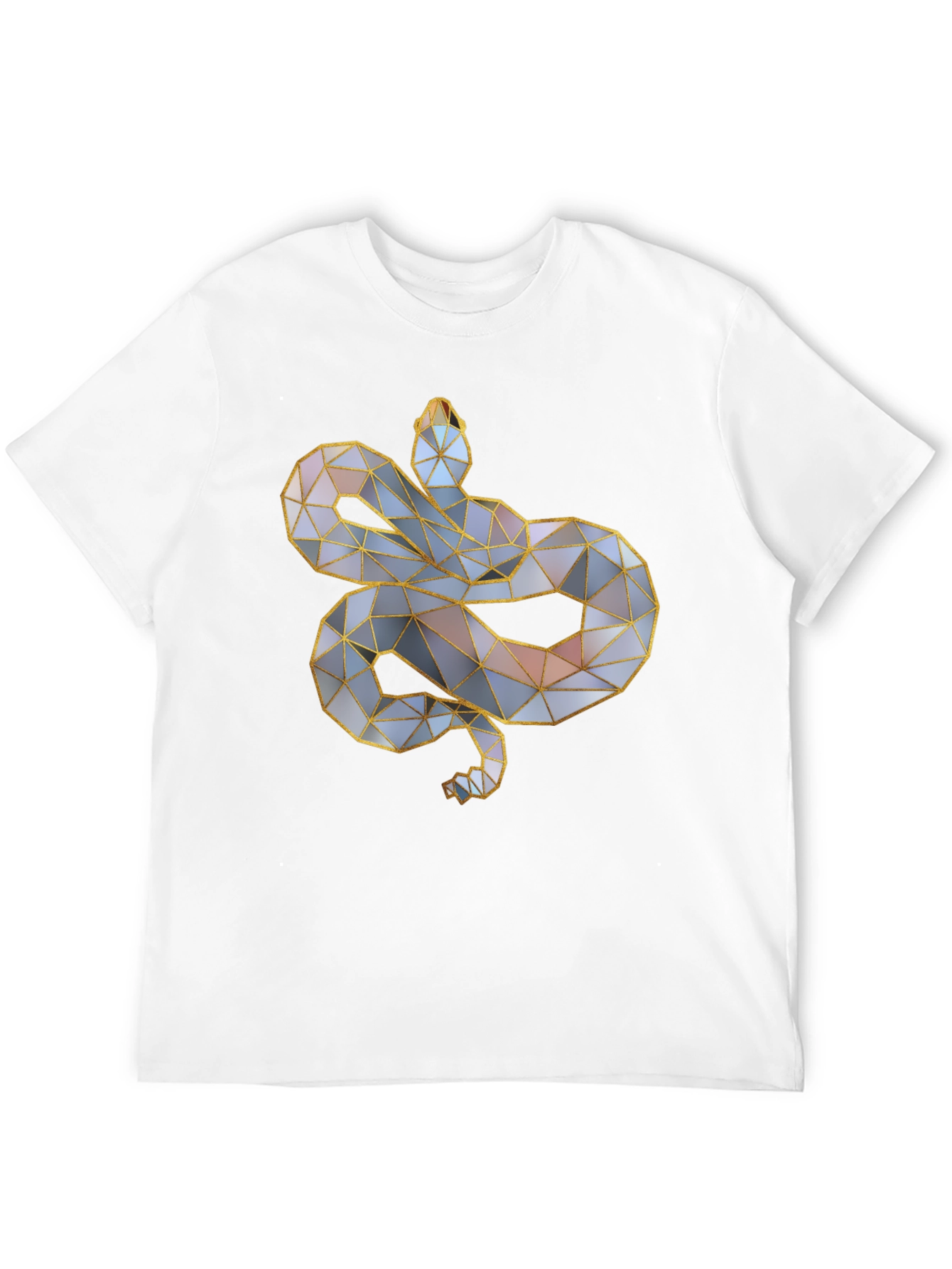 Geometric Snake Graphic Tee - Modern Style