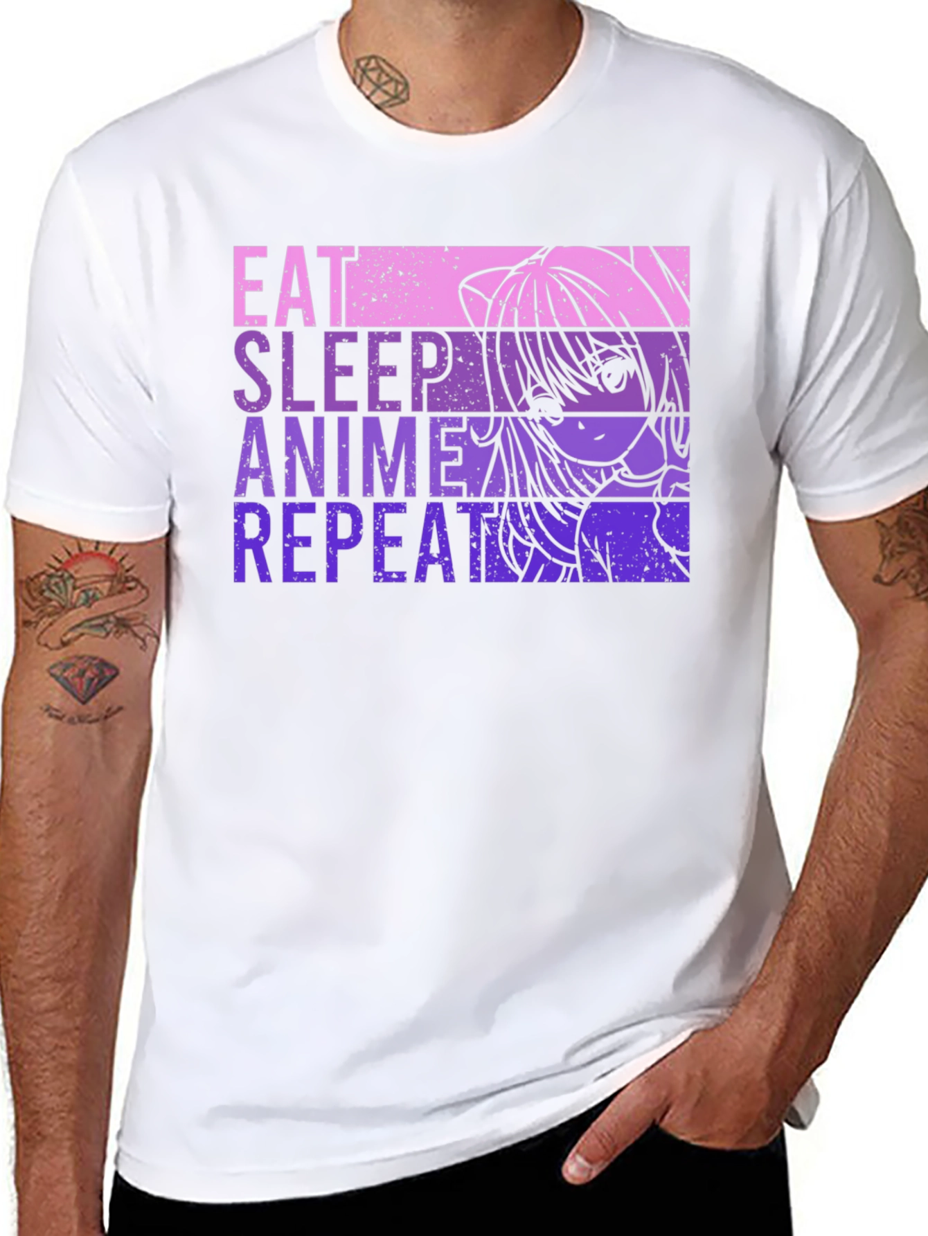 Eat Sleep Anime Repeat Graphic Tee