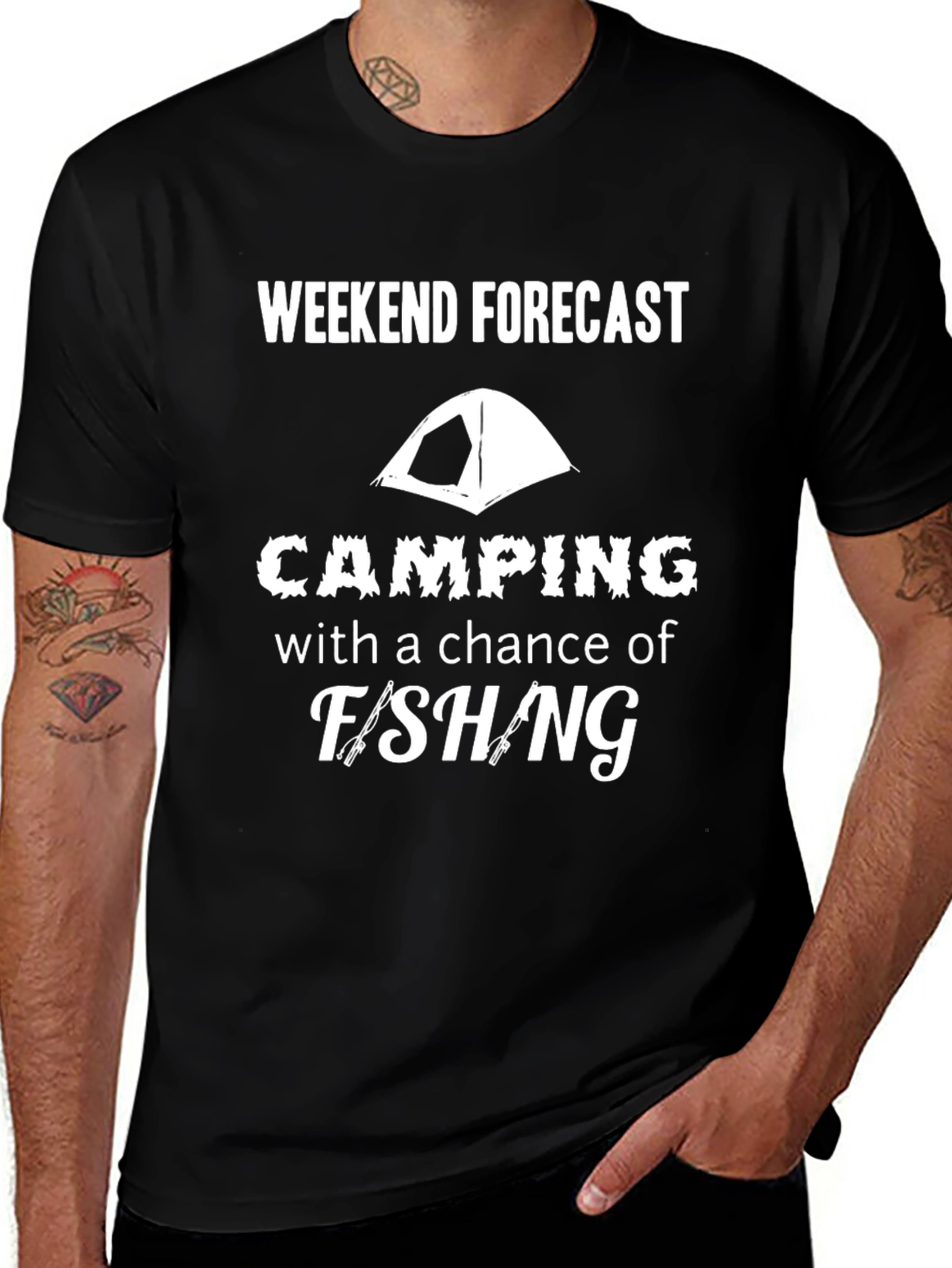 Camping and Fishing Forecast T-Shirt