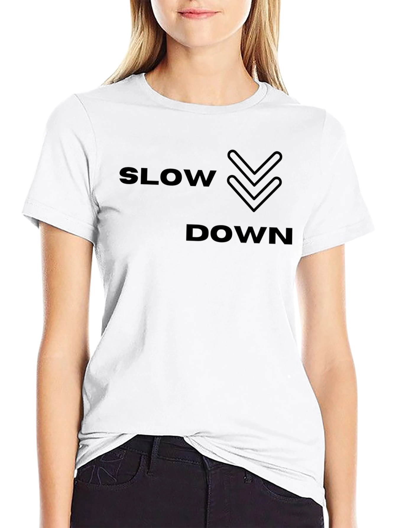 Slow Down Graphic Tee - Black Casual T-Shirt