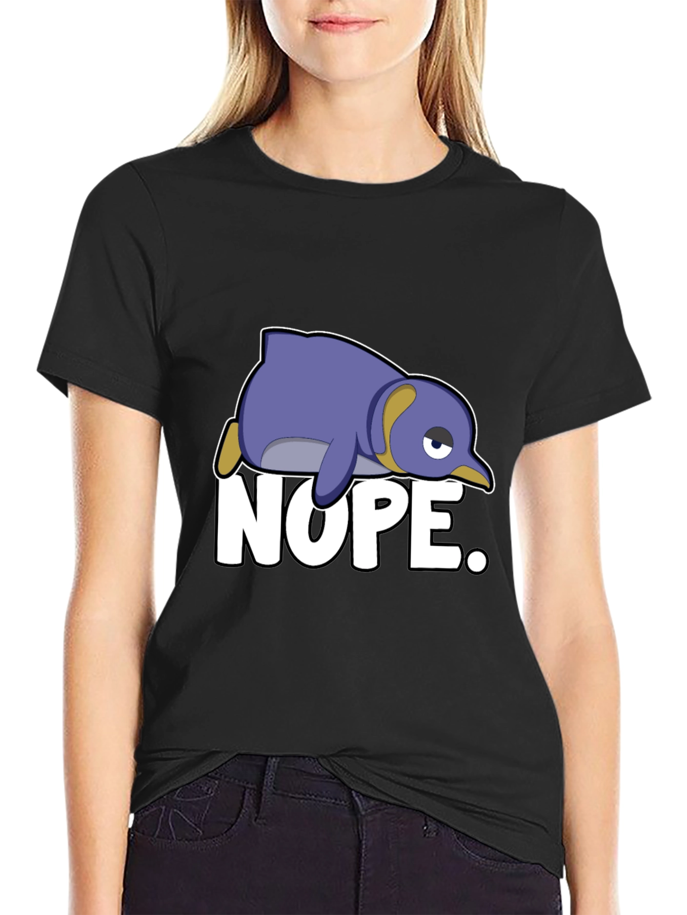 Nope Penguin T-Shirt - Funny Cartoon Graphic Tee