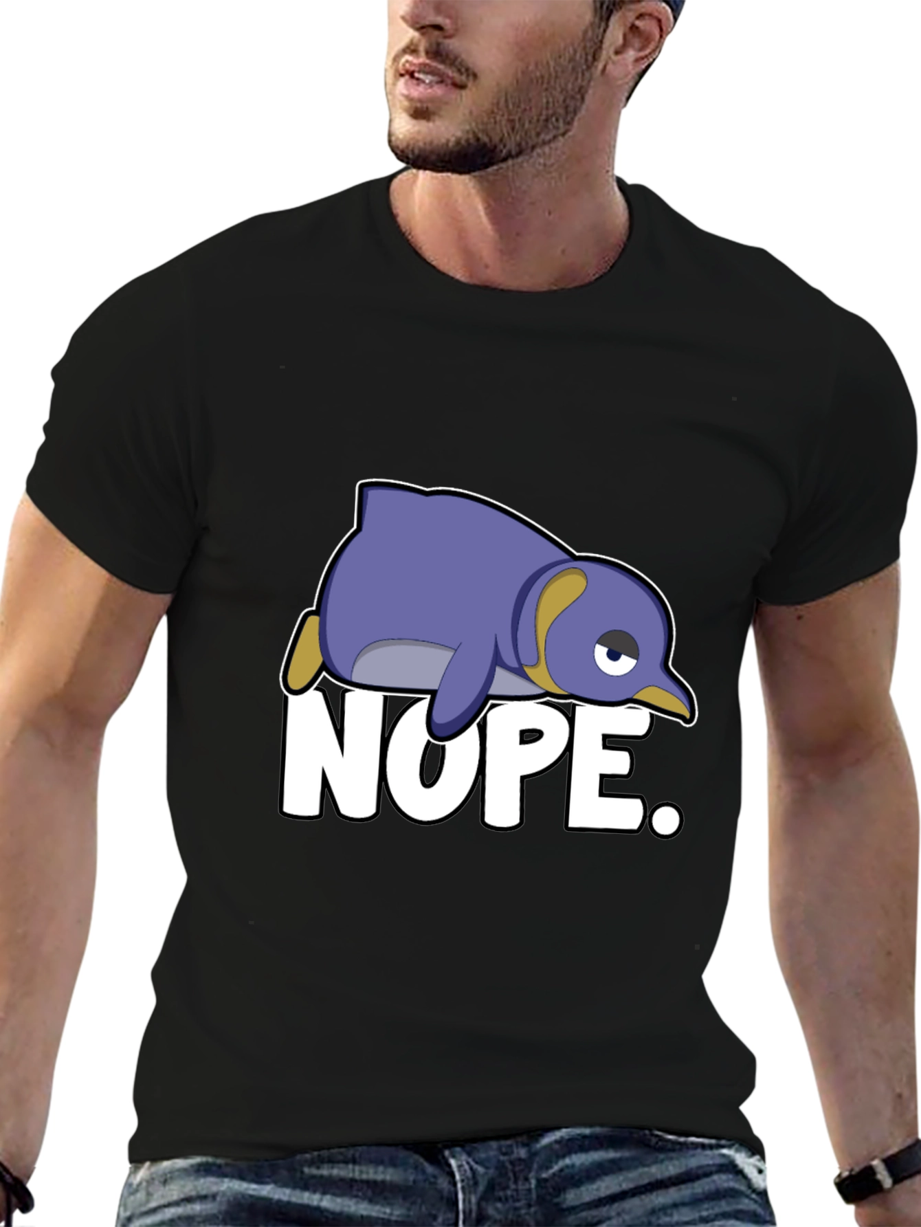 Nope Penguin T-Shirt - Funny Cartoon Graphic Tee