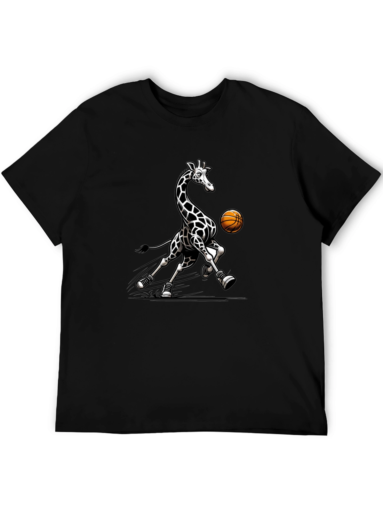 Giraffe Basketball Black T-Shirt
