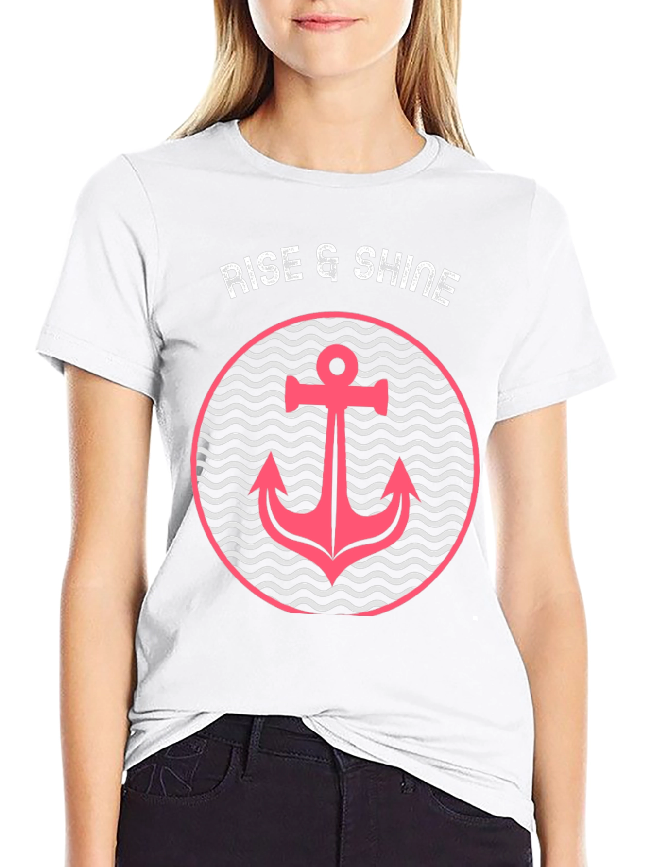Rise & Shine Anchor Graphic Black Tee