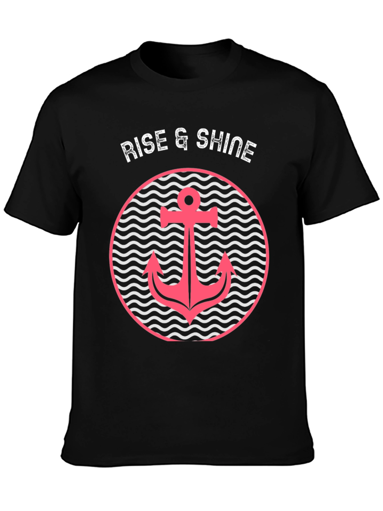 Rise & Shine Anchor Graphic Black Tee