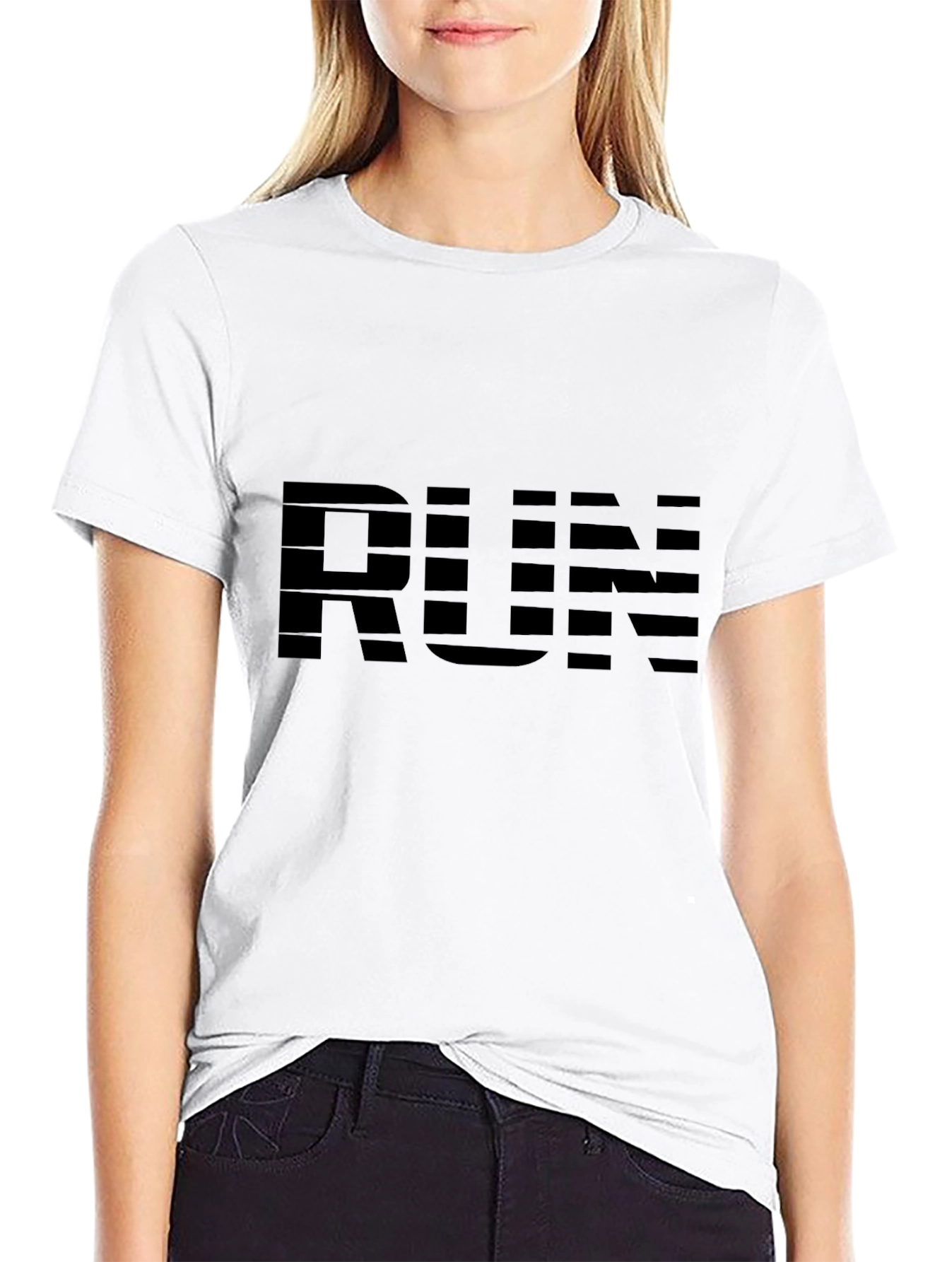 Mens Black RUN Graphic T-Shirt - Activewear