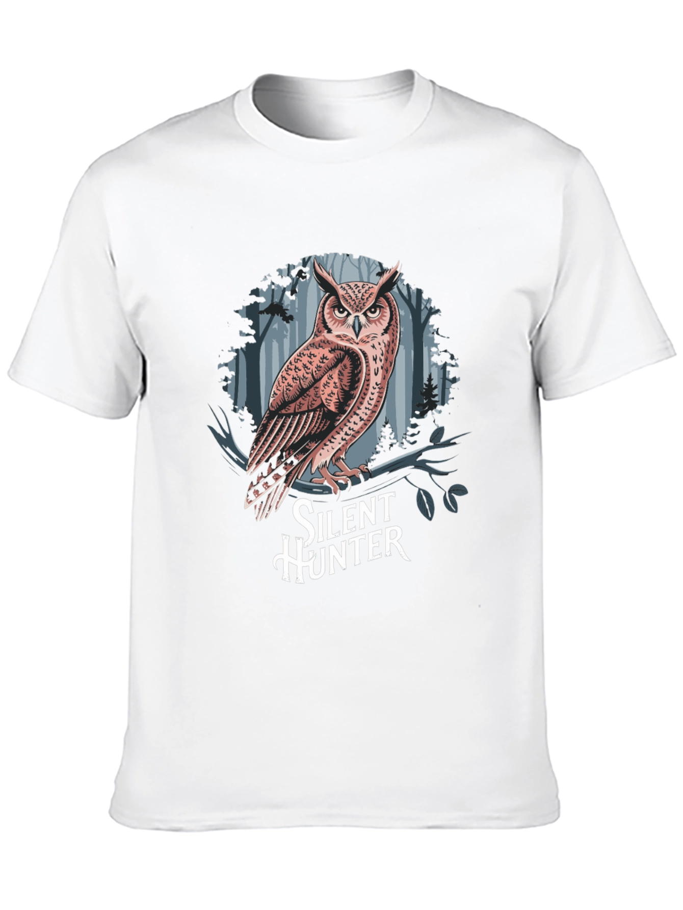 Silent Hunter Owl Graphic T-Shirt - Black