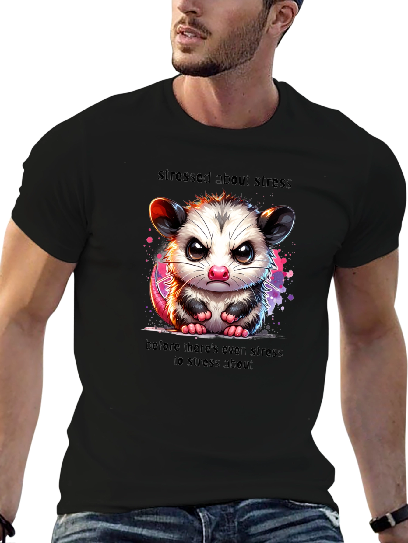 Stressed Opossum T-Shirt - Funny Graphic Tee