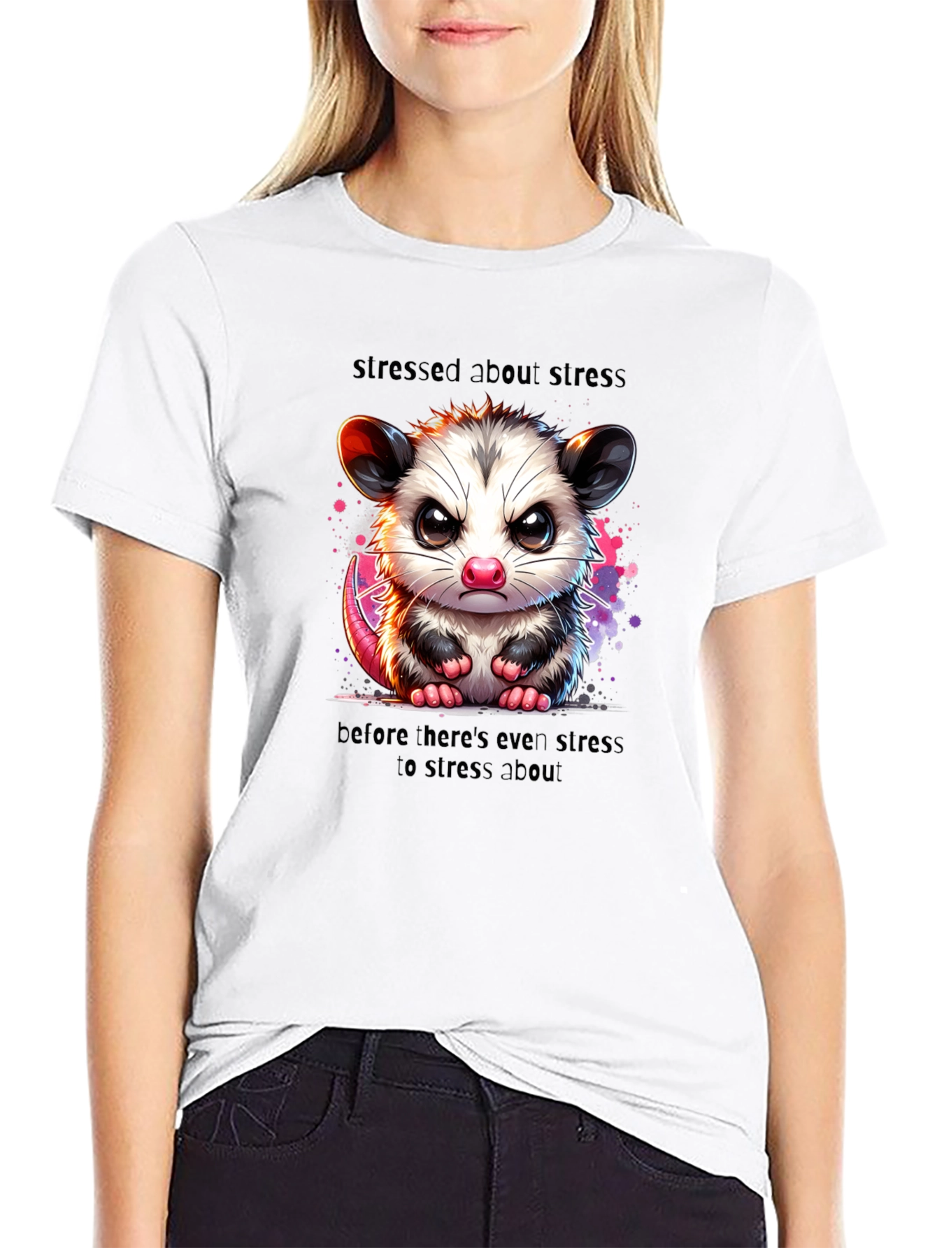 Stressed Opossum T-Shirt - Funny Graphic Tee
