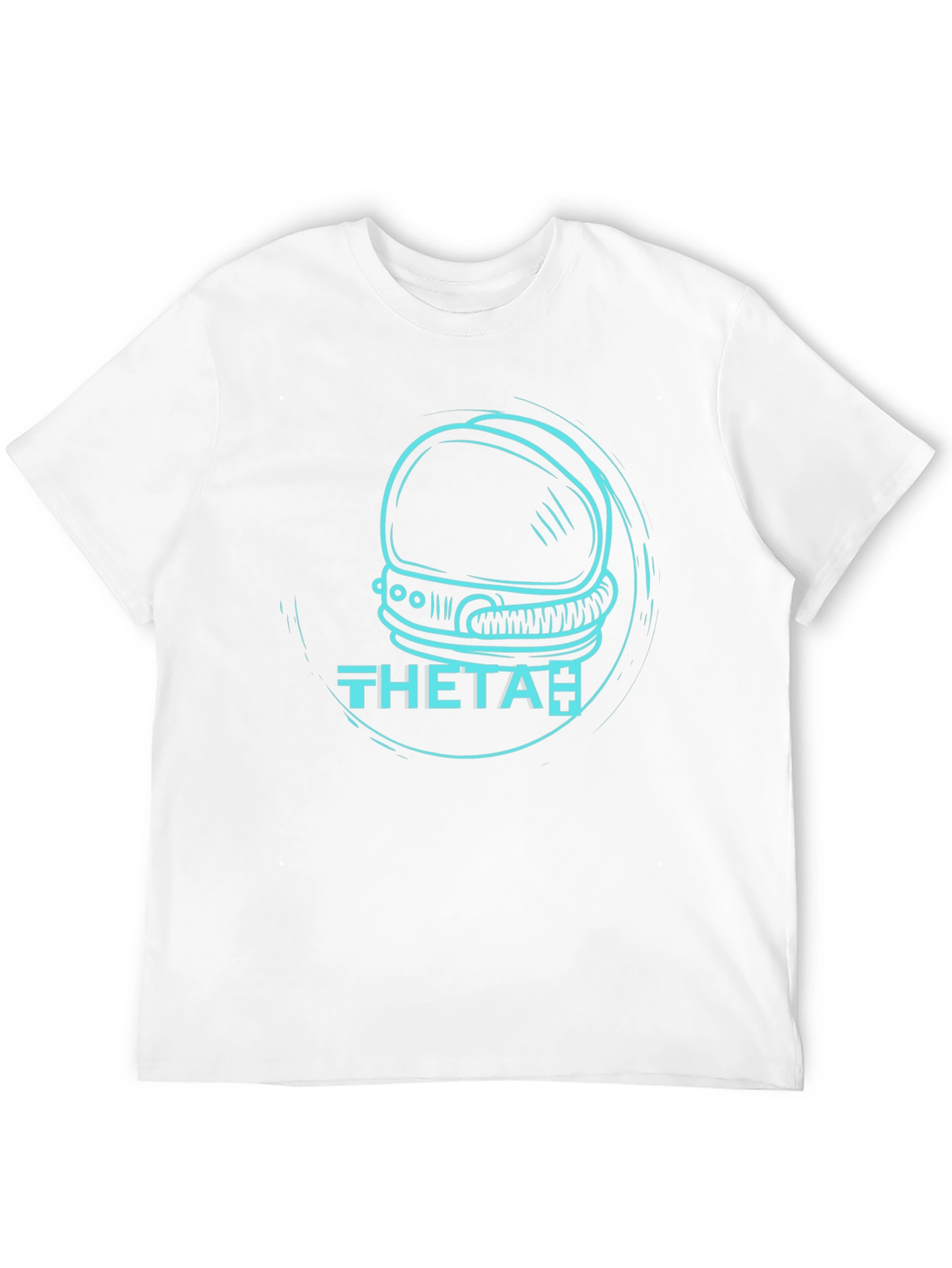 Theta Astronaut Helmet Graphic T-Shirt - Black