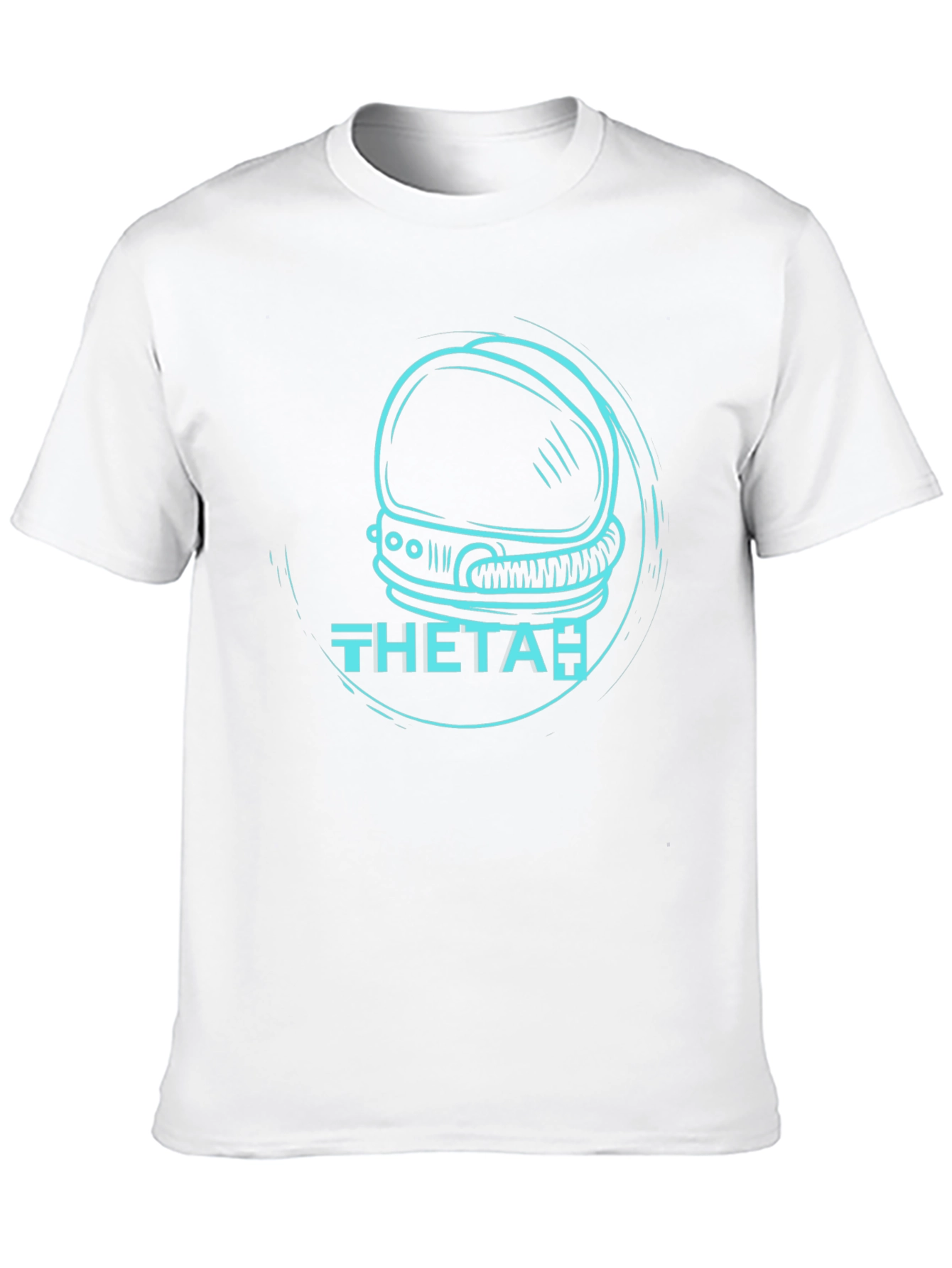 Theta Astronaut Helmet Graphic T-Shirt - Black