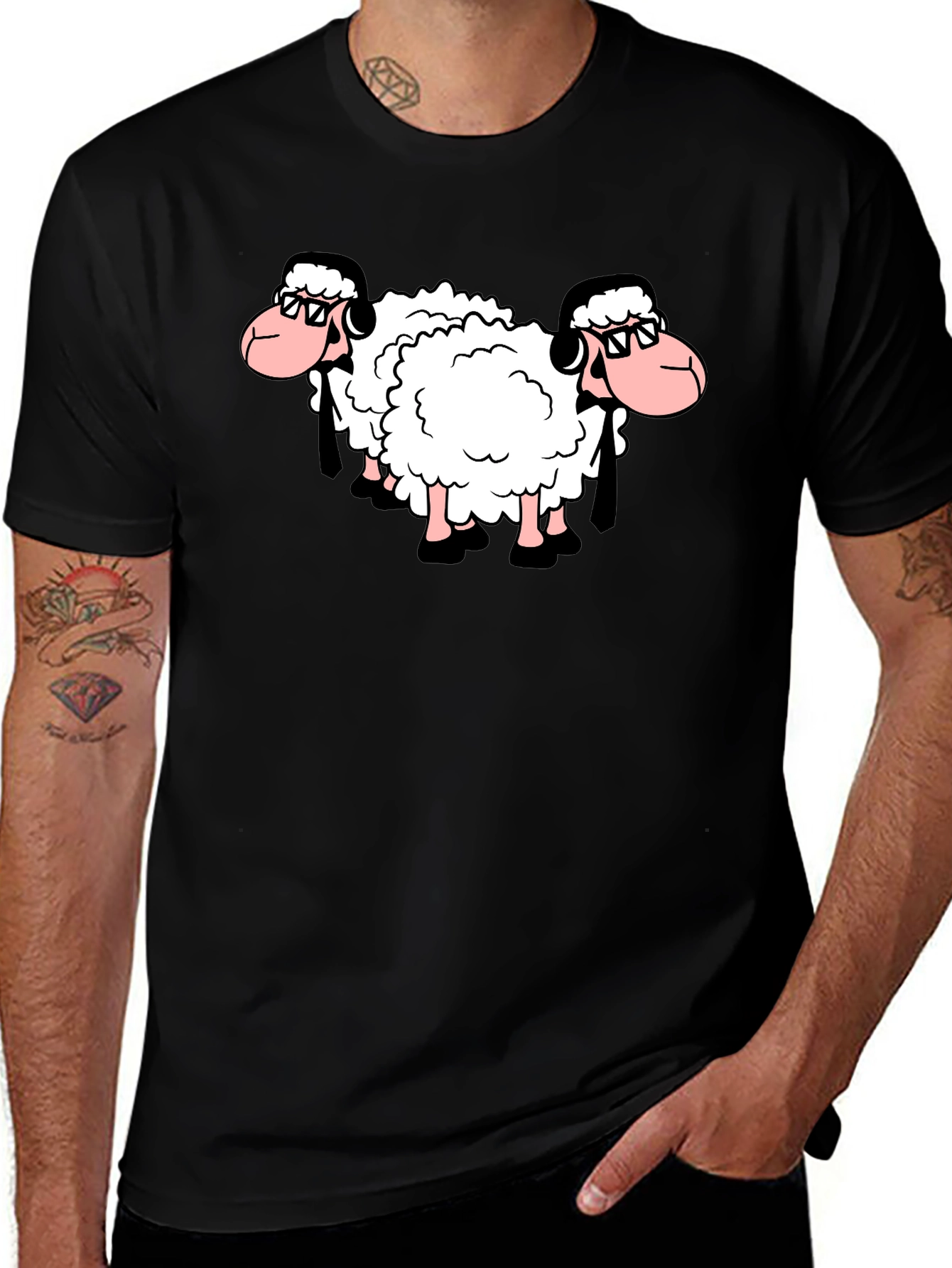 Cool Sheep T-Shirt - Black Cotton Tee
